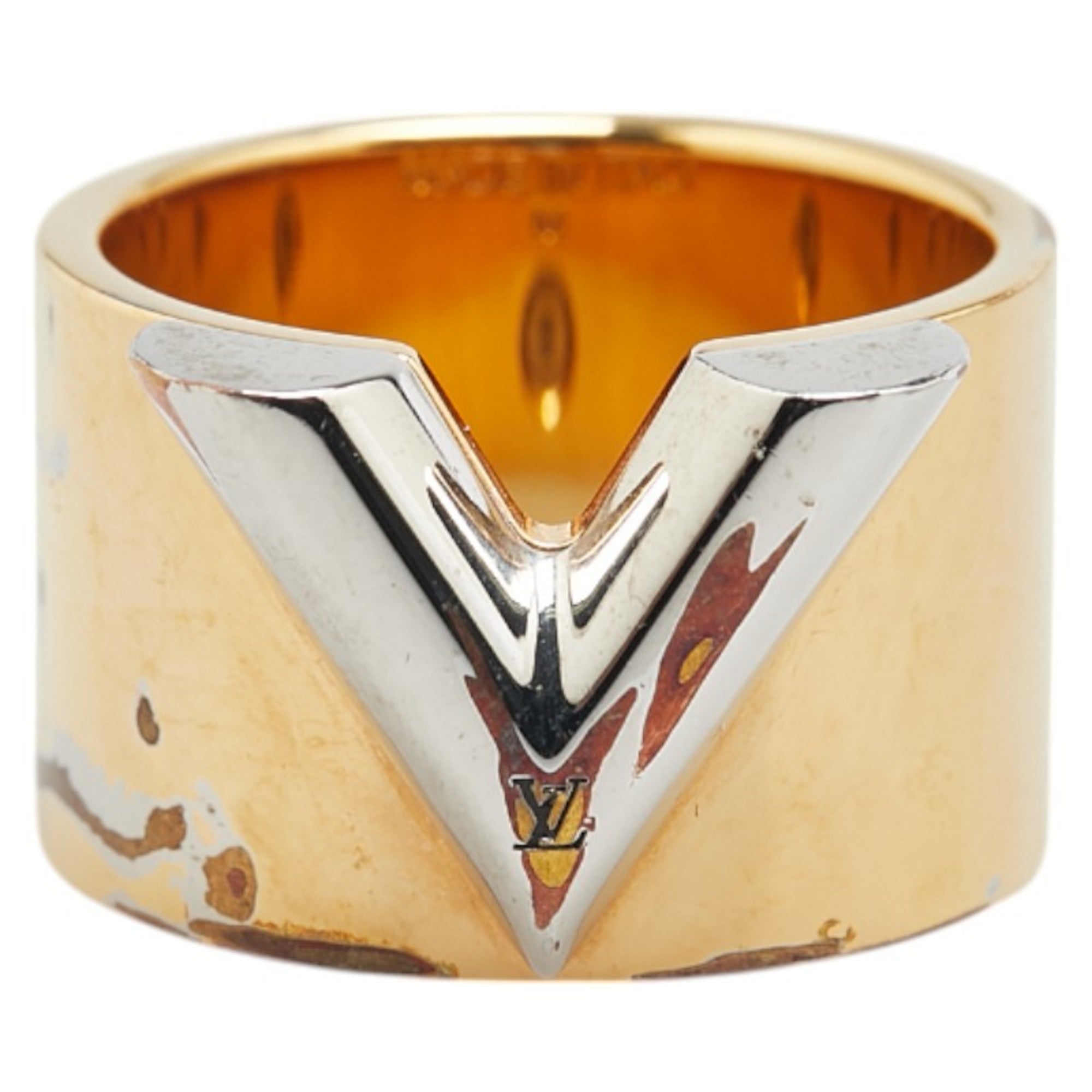 Louis Vuitton Gold Silver Metal Band Ring