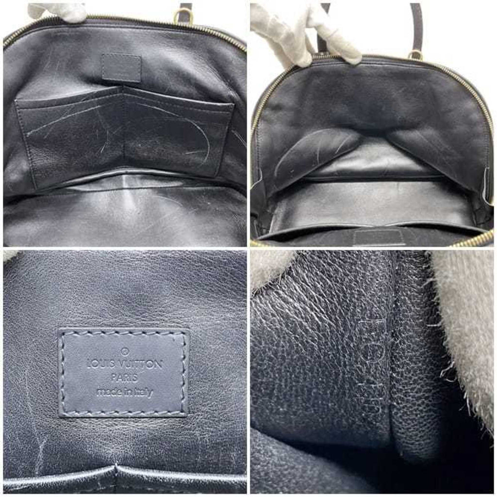 Louis Vuitton Black Red Color Leather Handbag Shoulder Bag