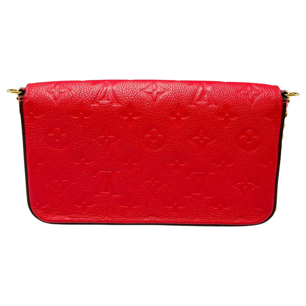 Louis Vuitton Red Color Monogram Empreinte Pochette Shoulder Bag