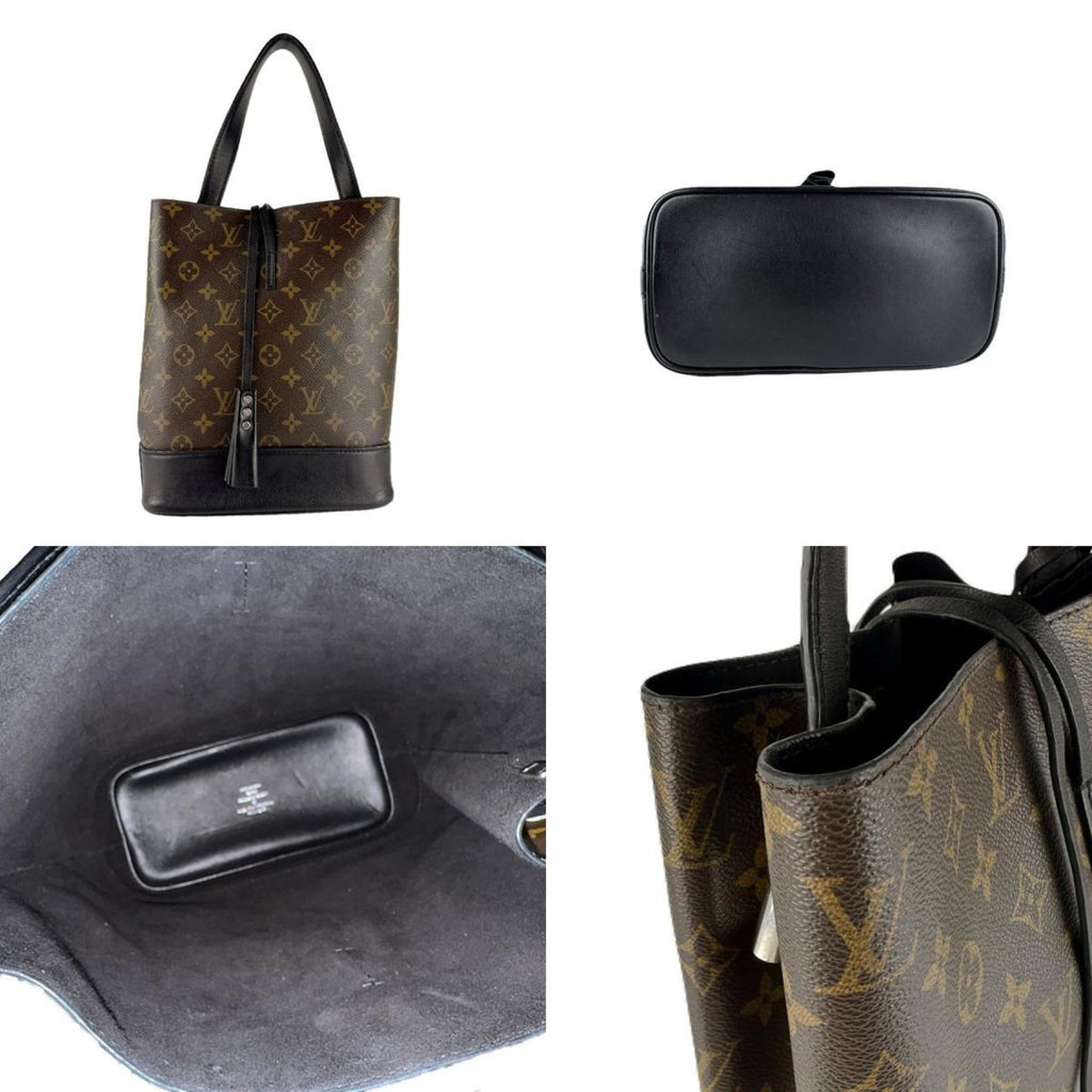 Louis Vuitton Black Brown Monogram Leather Handbag