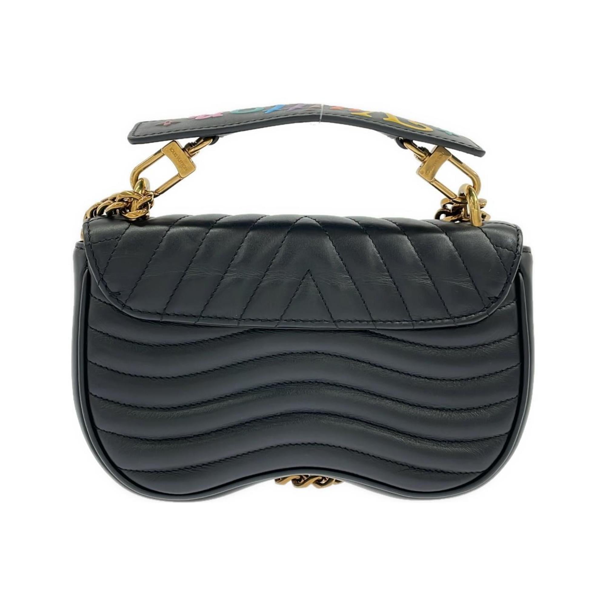 Louis Vuitton Black Leather Shoulder Bag
