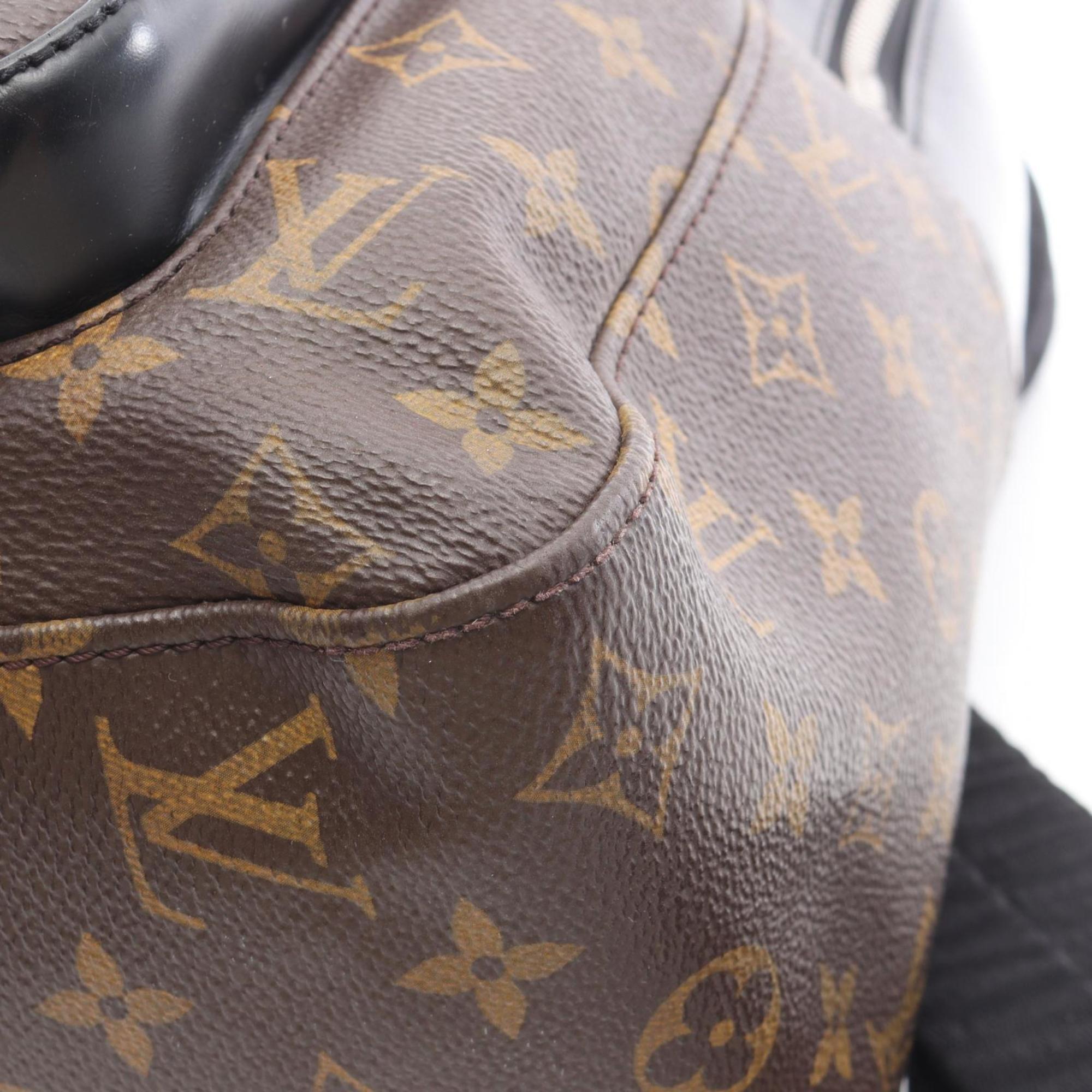 Louis Vuitton Black Brown Monogram Macassar Coated Canvas Leather Backpack
