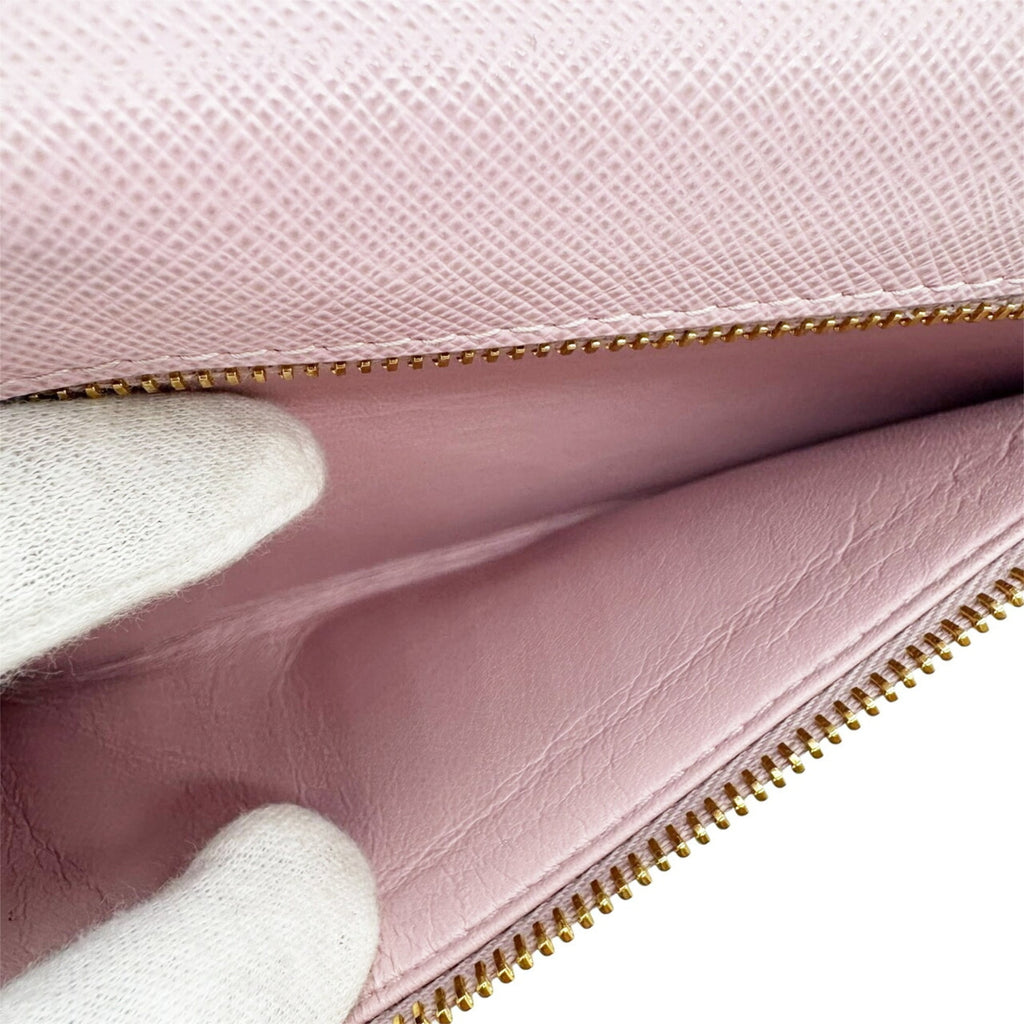 Prada Saffiano Pink Saffiano Long Wallet (Bi-Fold)