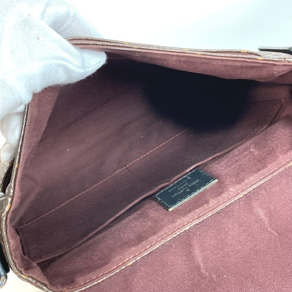 Louis Vuitton Black Brown Monogram Messenger Bag Shoulder Bag