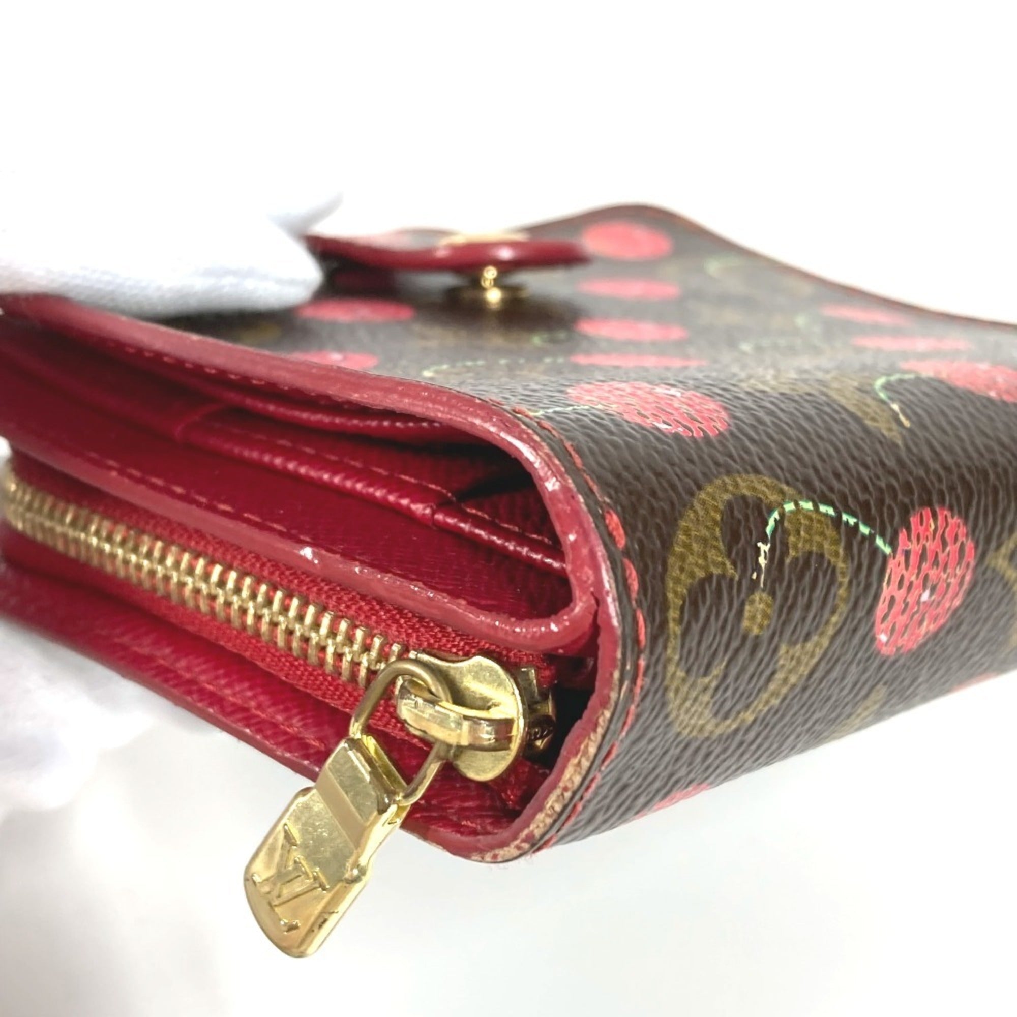 Louis Vuitton Brown Red Color Monogram Canvas Wallet