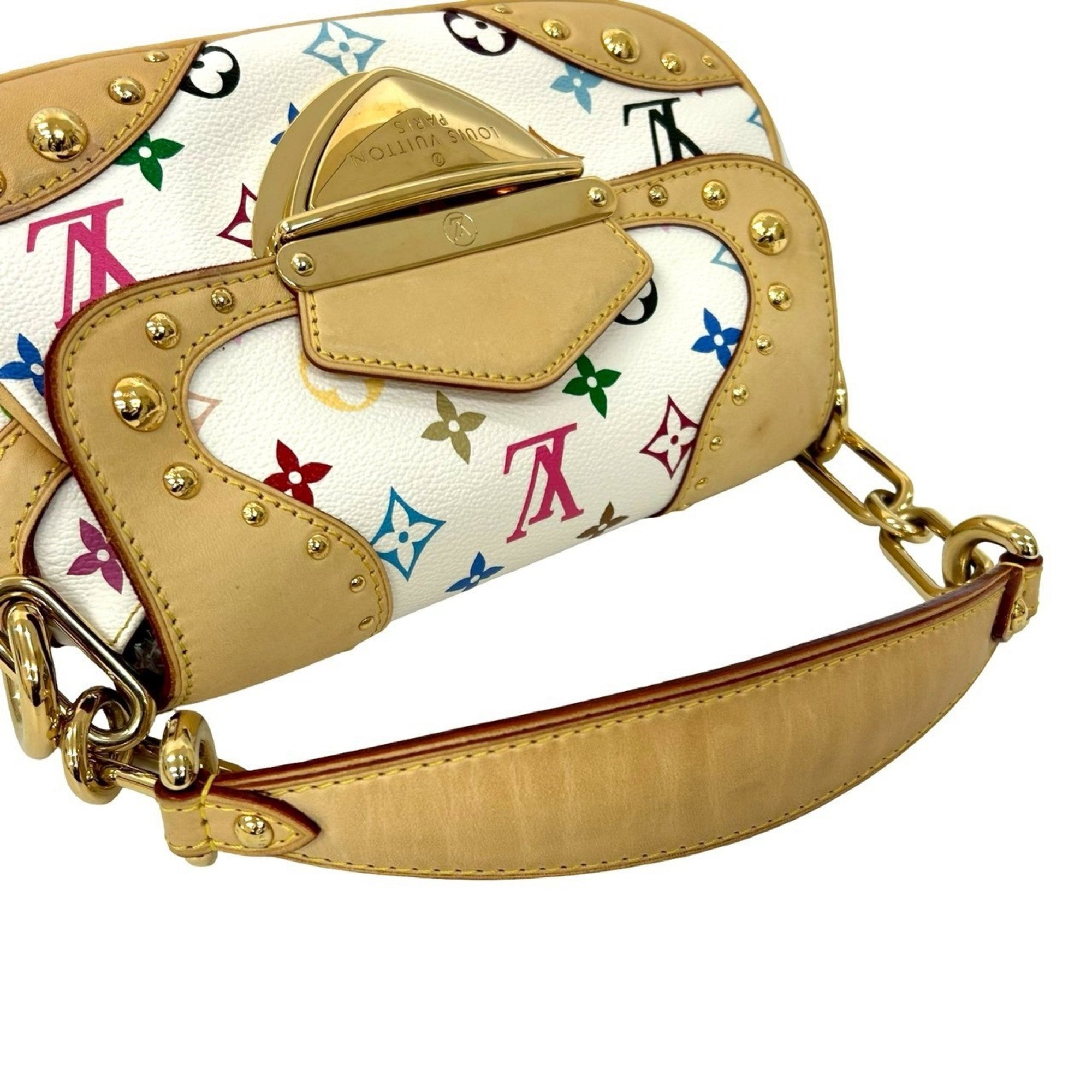 Louis Vuitton White Leather Pvc Shoulder Bag