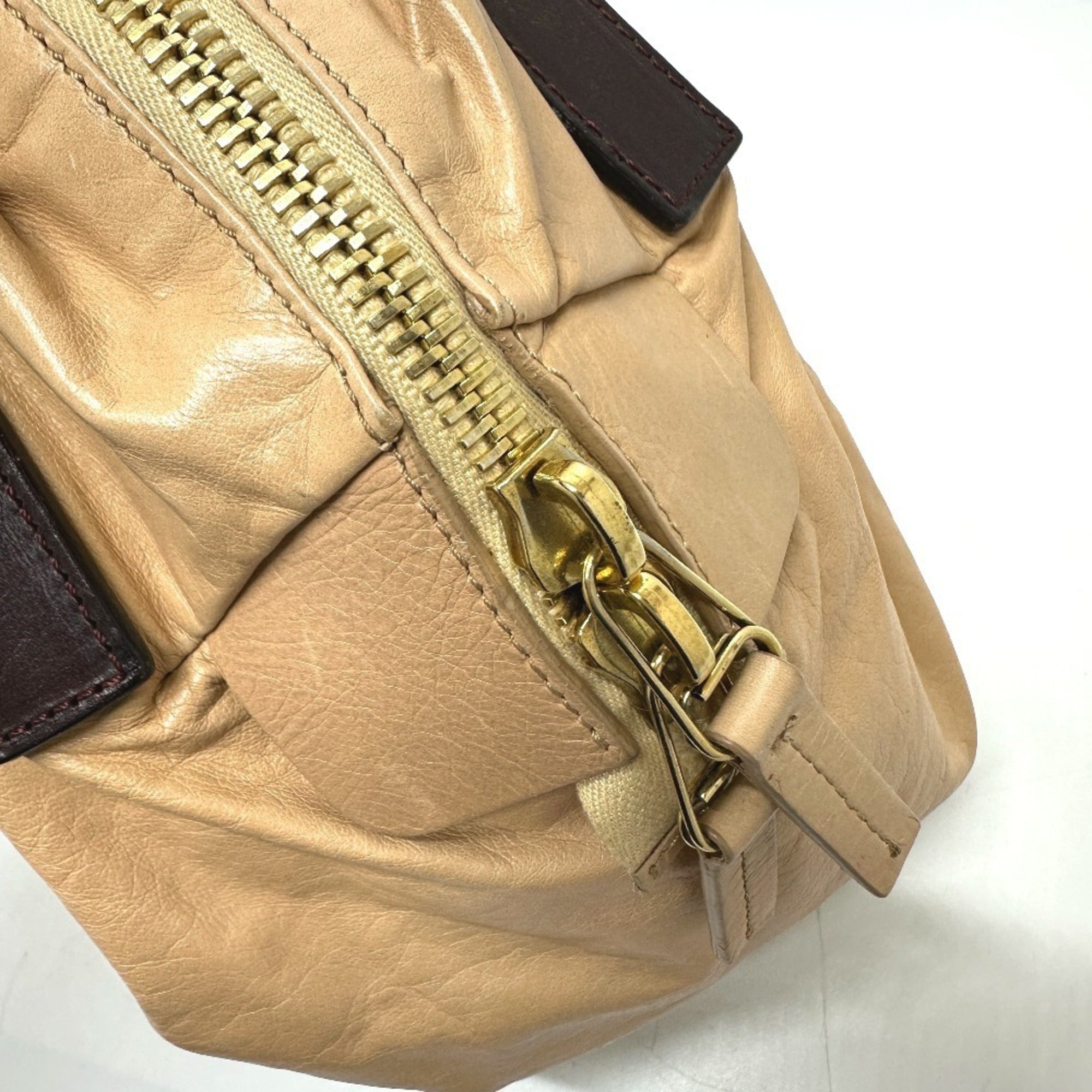 Celine Beige Leather Handbag Tote Bag