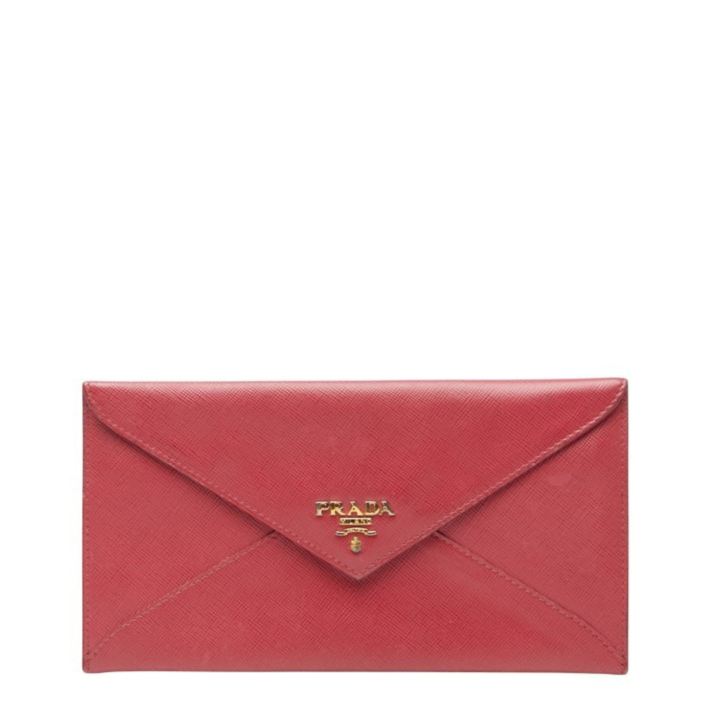 Prada Pink Leather Long Wallet (Bi-Fold)