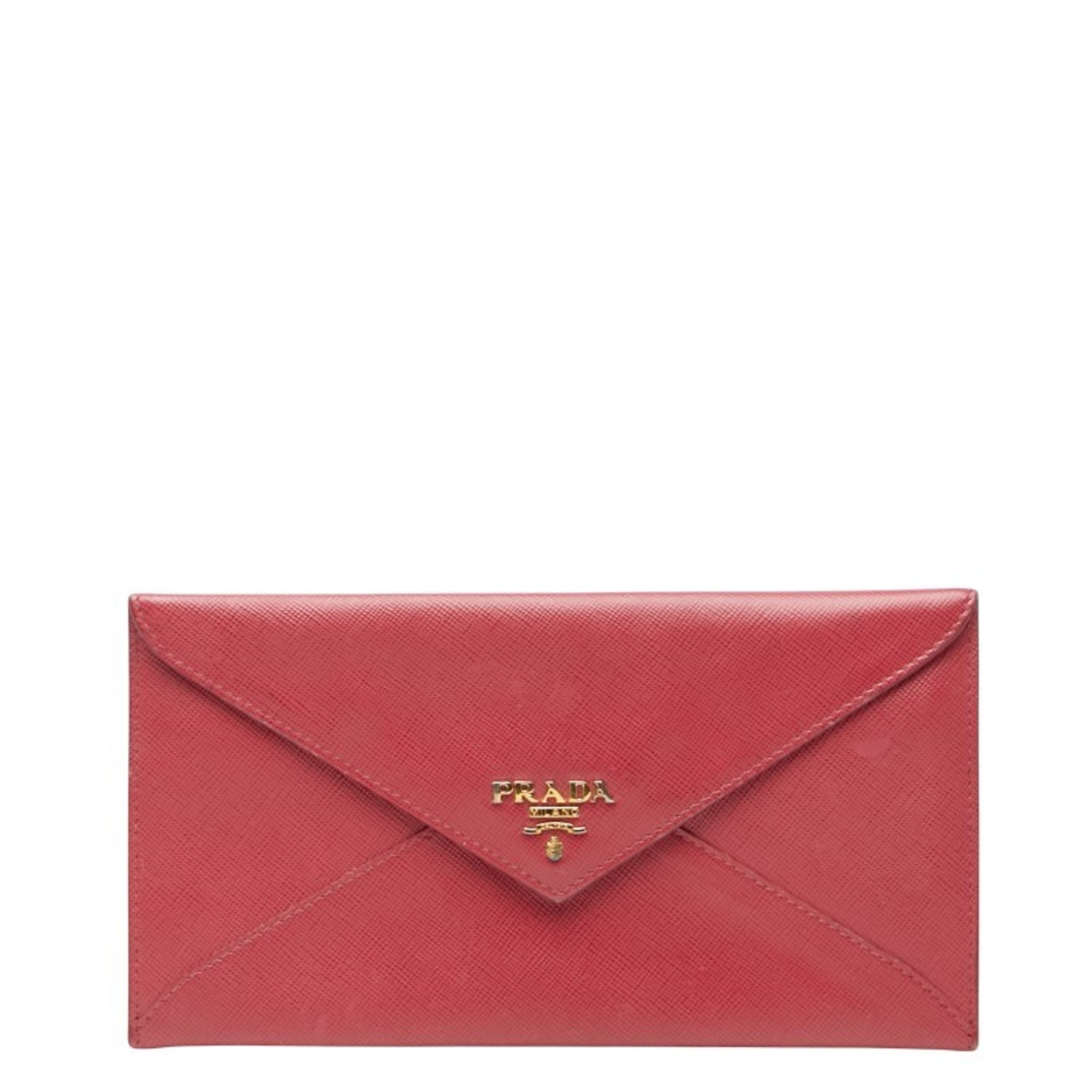 Prada Pink Leather Long Wallet (Bi-Fold)