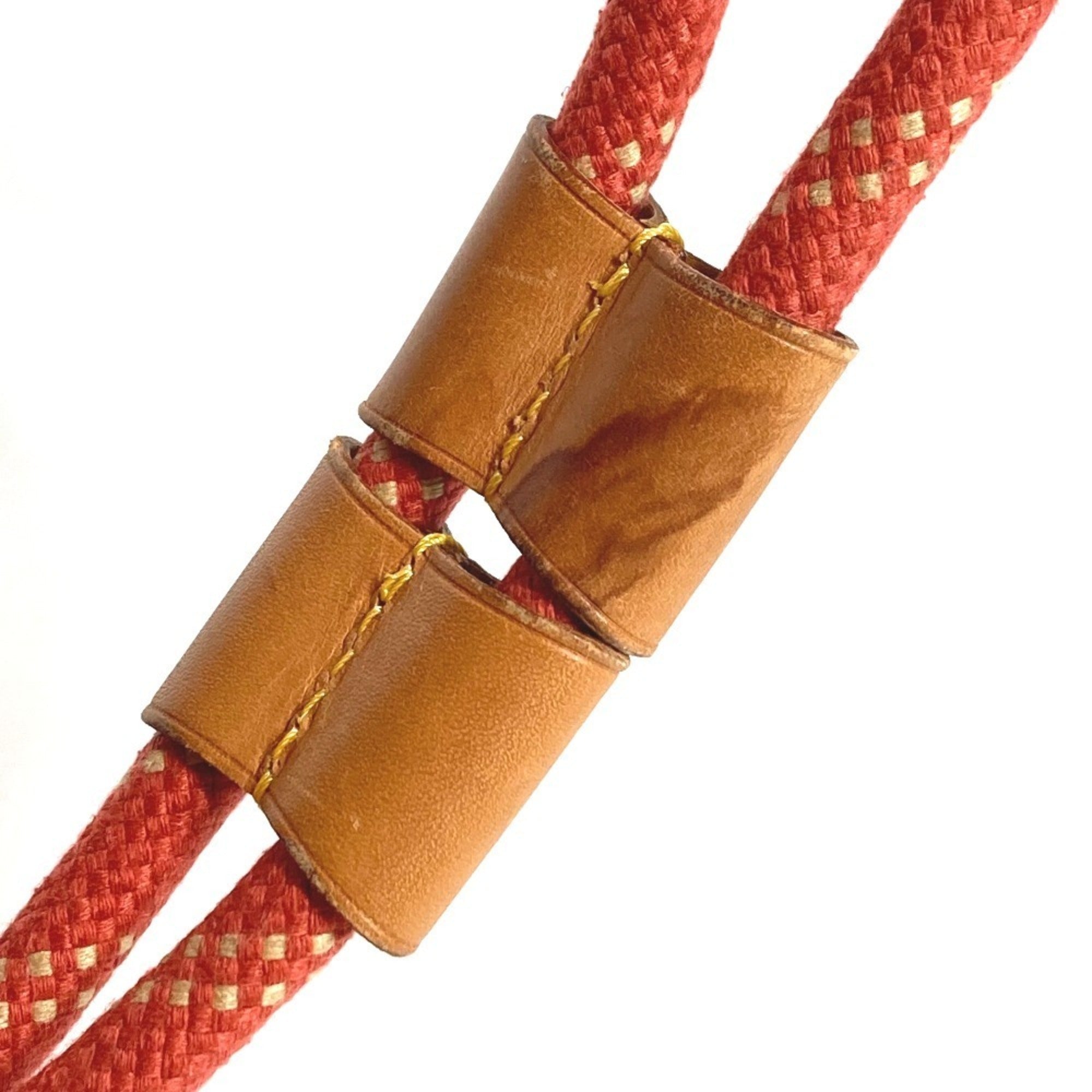 Louis Vuitton Orange Leather Canvas Shoulder Bag