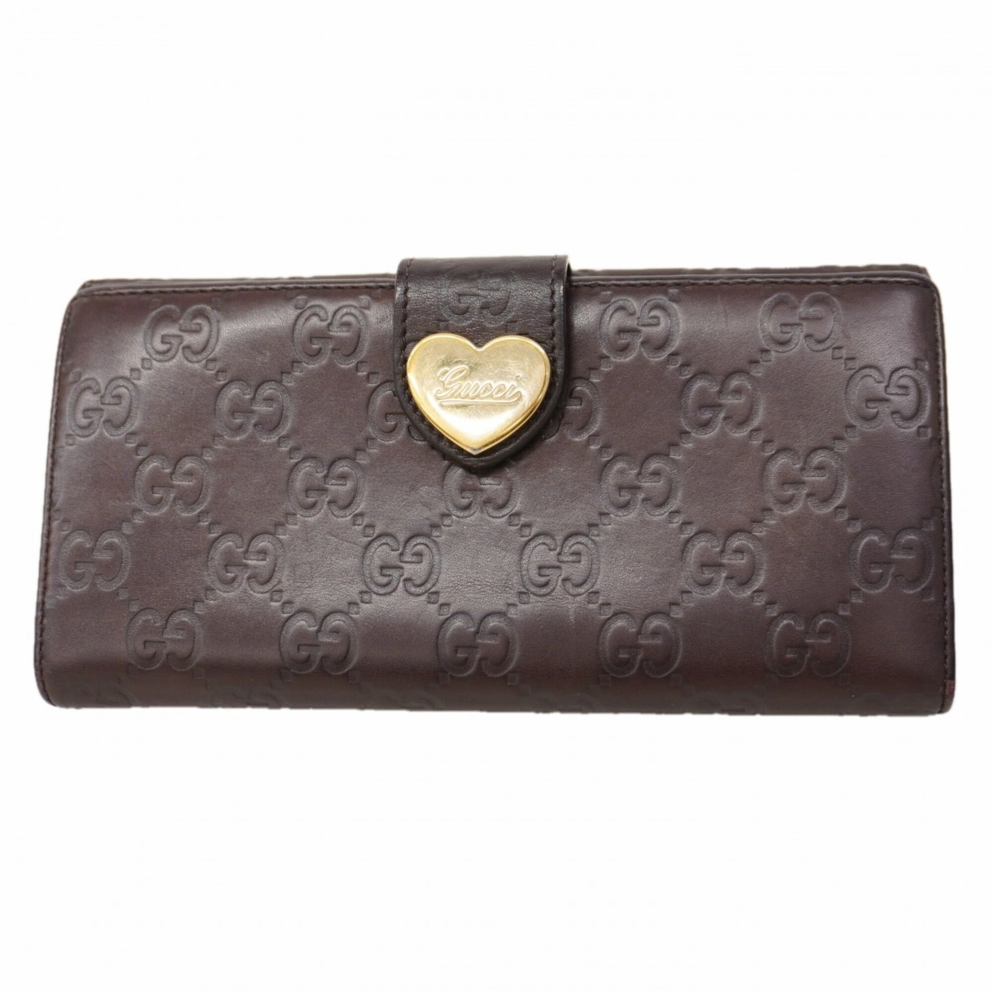 Gucci Brown Leather Long Wallet (Bi-Fold) (Pre-Owned)