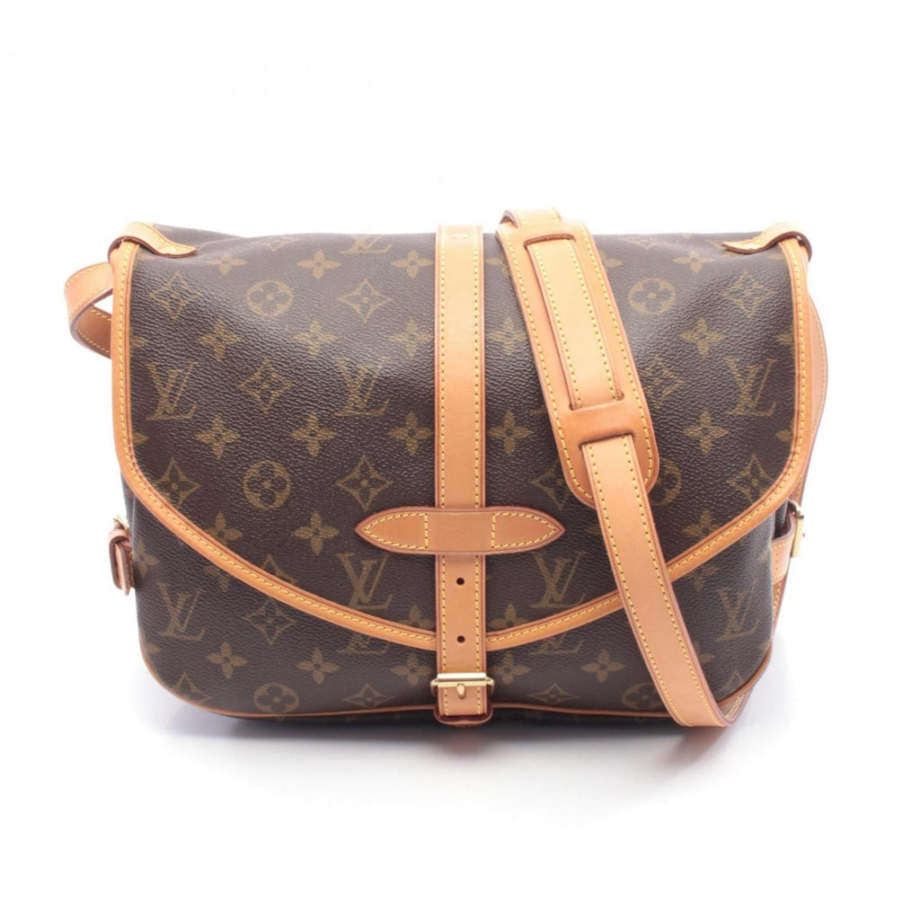 Louis Vuitton Brown Coated Canvas Monogram Leather Handbag Shoulder Bag