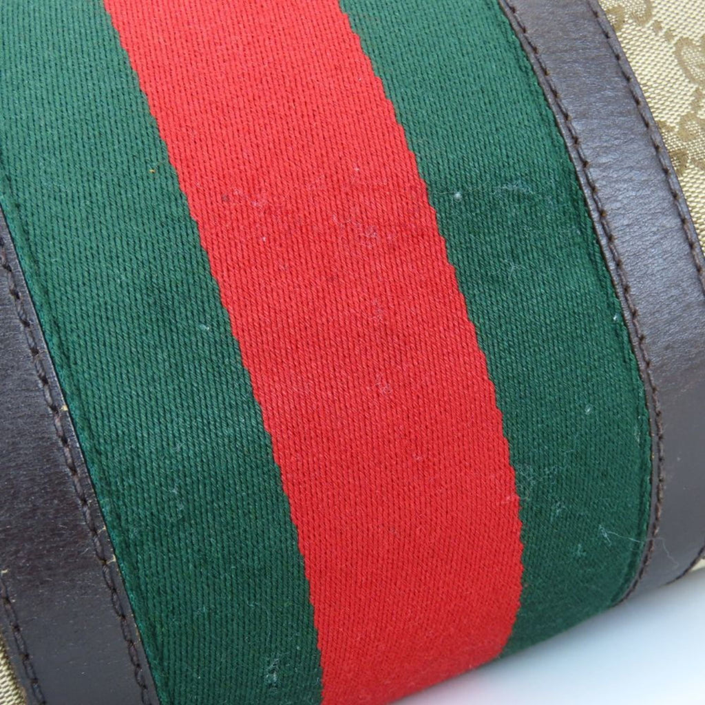 Gucci Beige Dark Brown Gg Canvas Handbag (Pre-Owned)