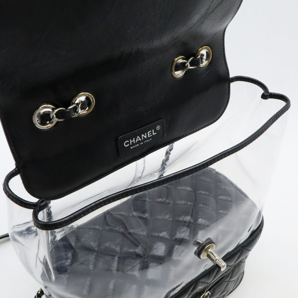 Chanel Black Vinyl Leather Shoulder Bag