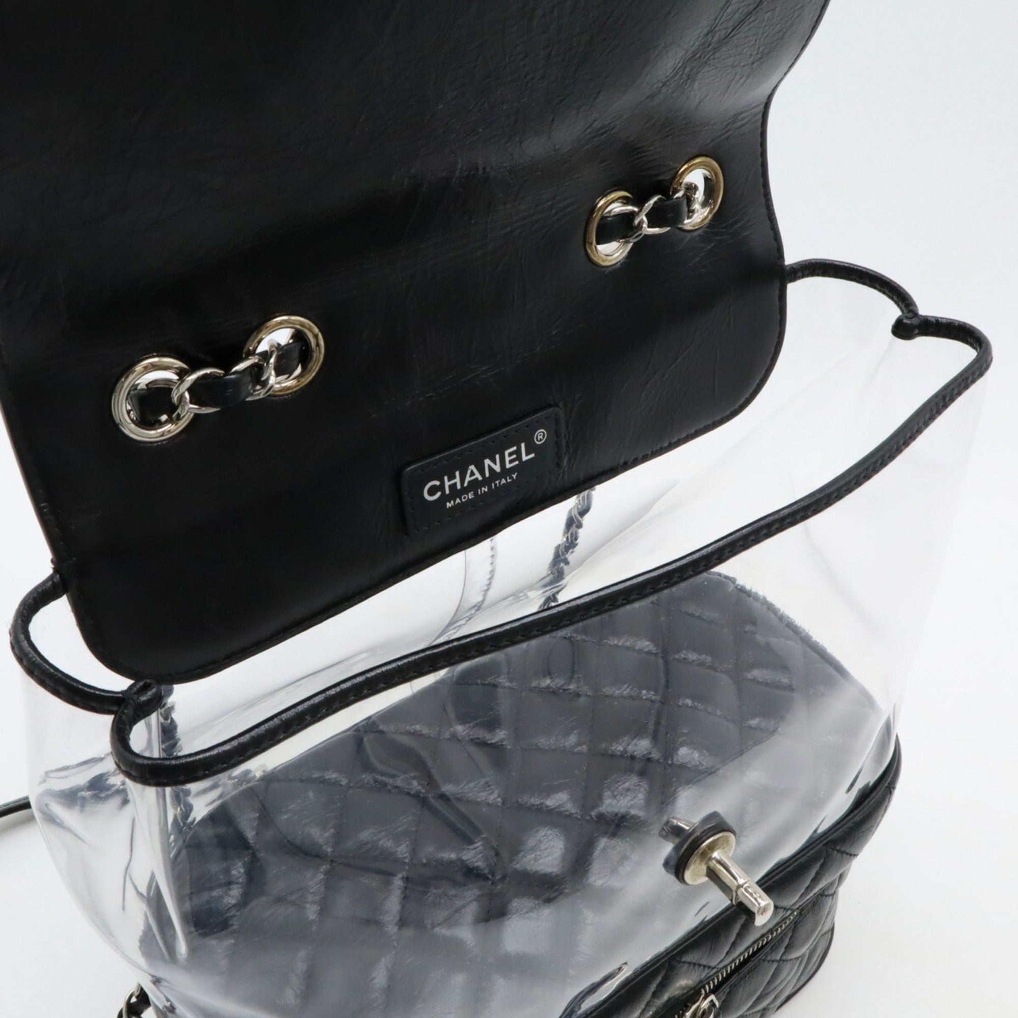 Chanel Black Vinyl Leather Shoulder Bag