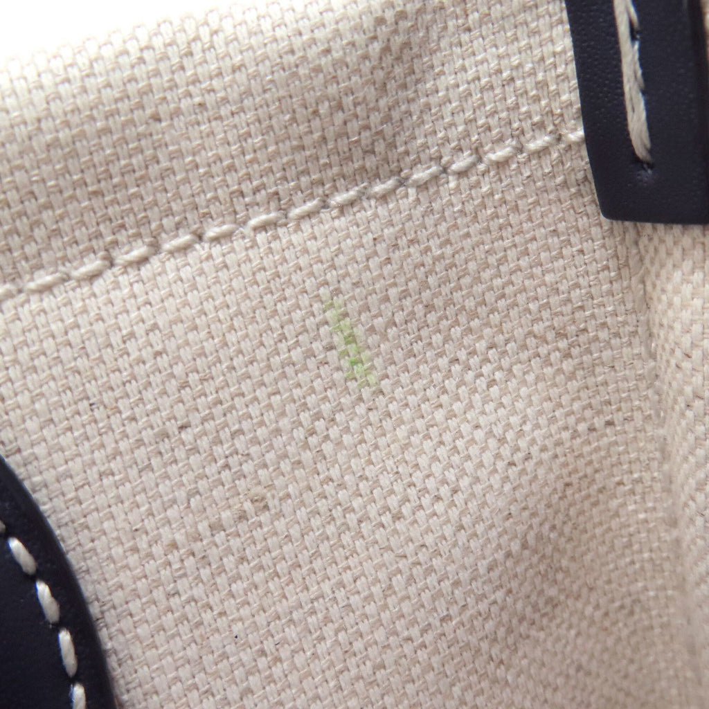 Gucci Navy White Canvas Handbag (Pre-Owned)