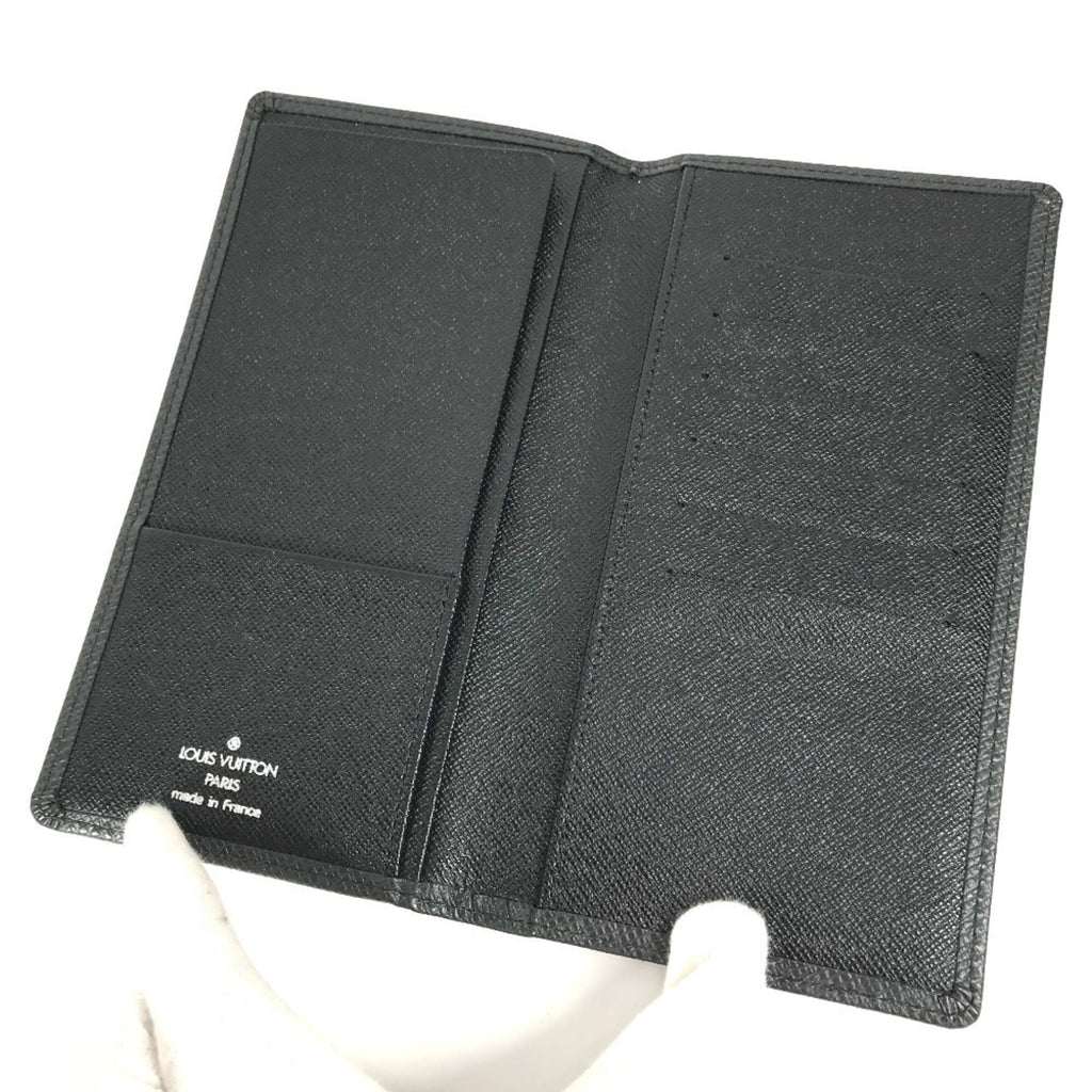 Louis Vuitton Taiga Ardoise Black Taiga Leather Long Wallet
