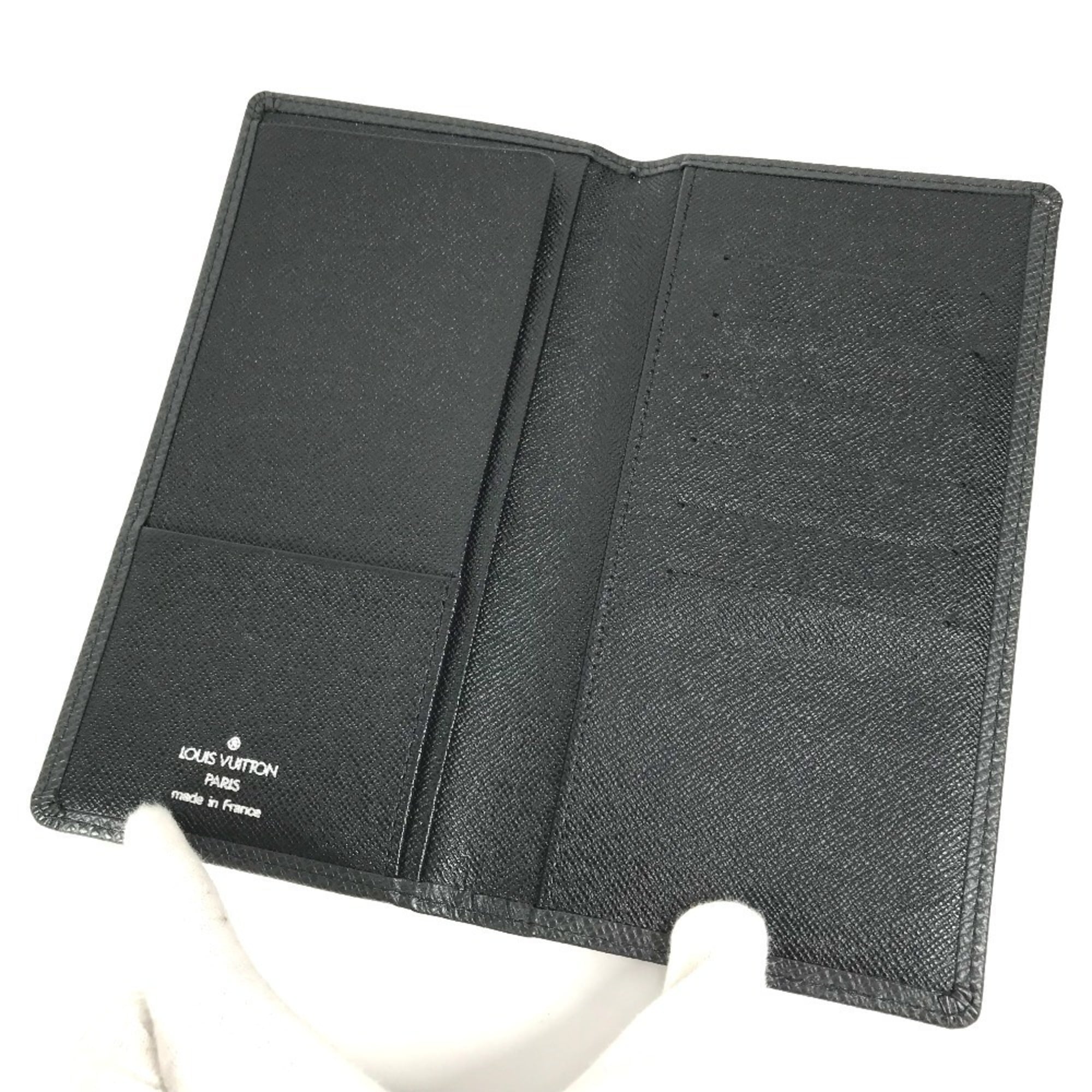 Louis Vuitton Taiga Ardoise Black Taiga Leather Long Wallet