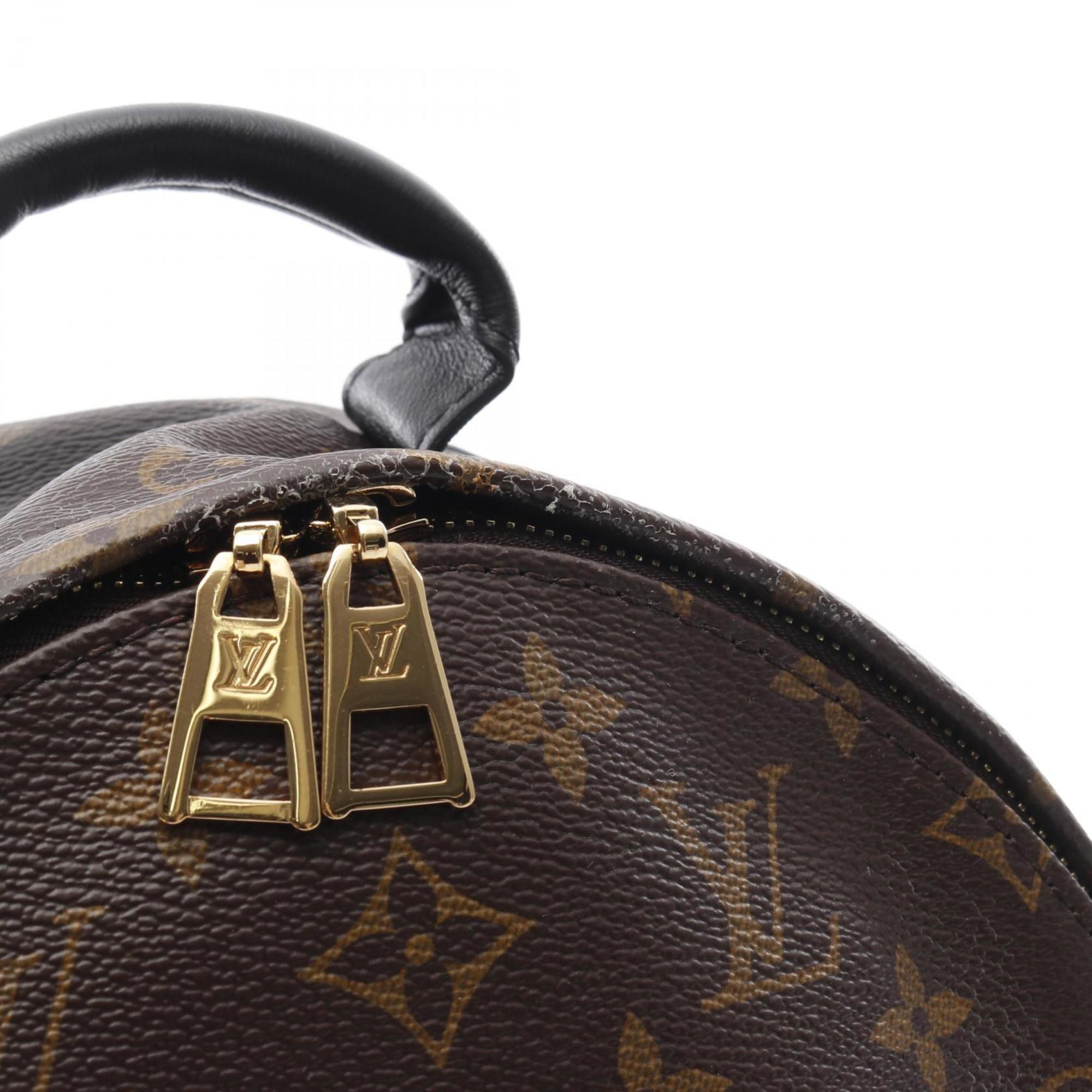 Louis Vuitton Black Brown Pvc Coated Canvas Leather Backpack