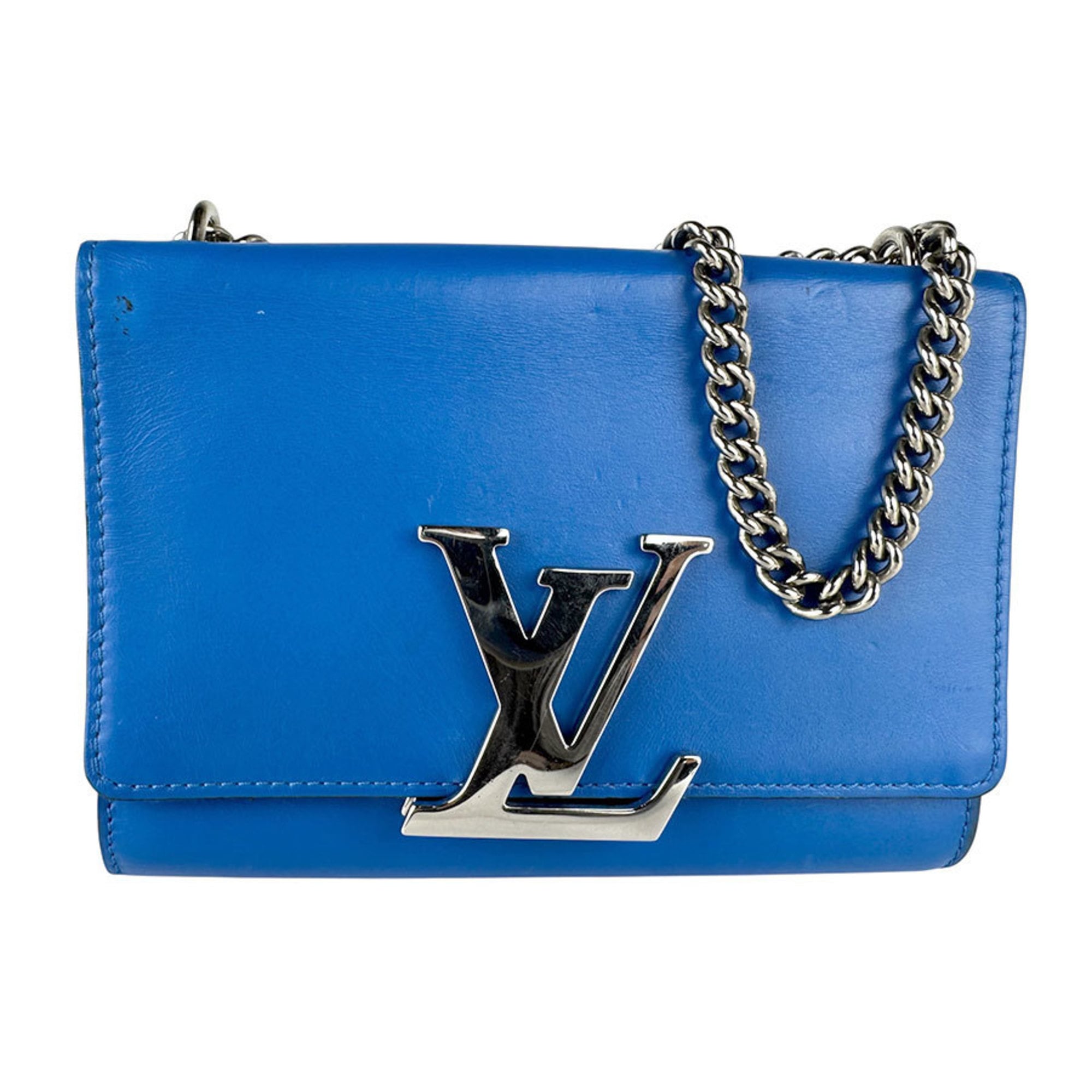 Louis Vuitton Blue Leather Pochette Shoulder Bag