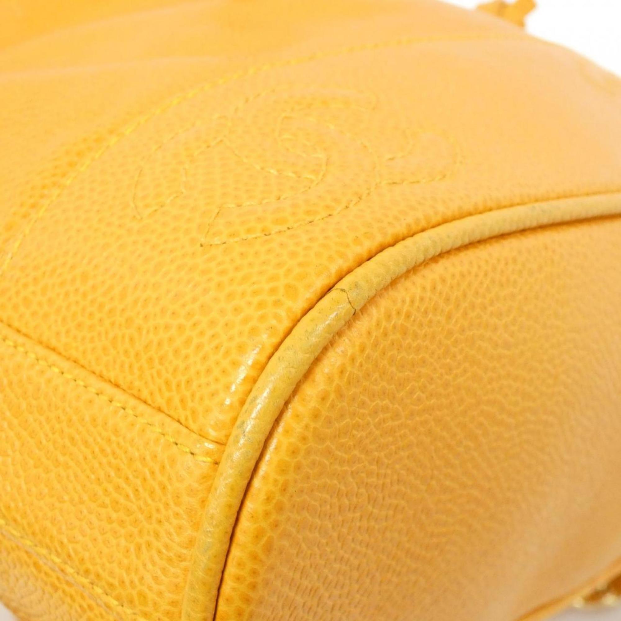 Chanel Orange Caviar Leather Backpack