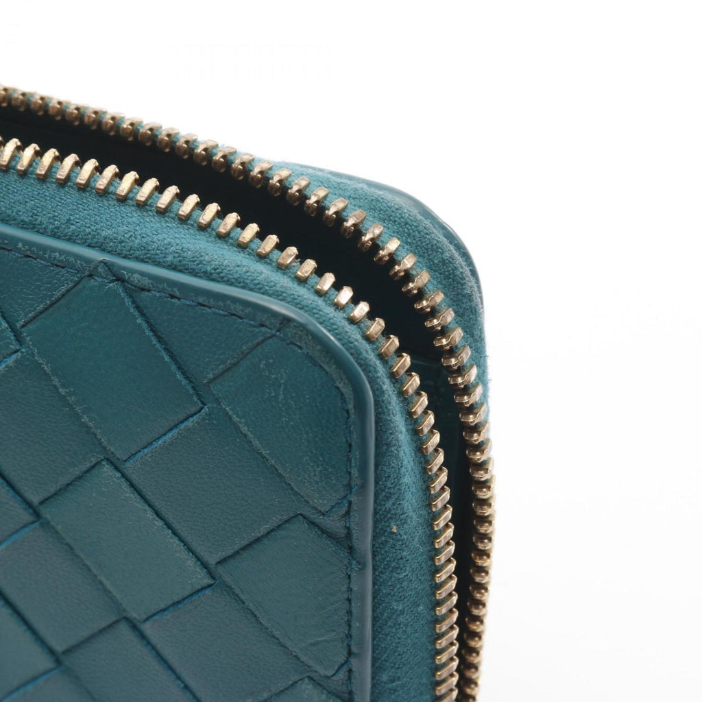 Bottega Veneta Green Leather Long Wallet (Bi-Fold)