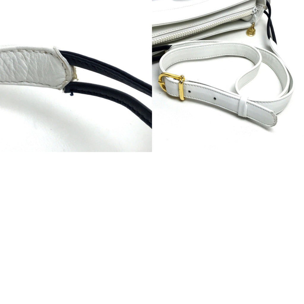 Celine White Leather Shoulder Bag
