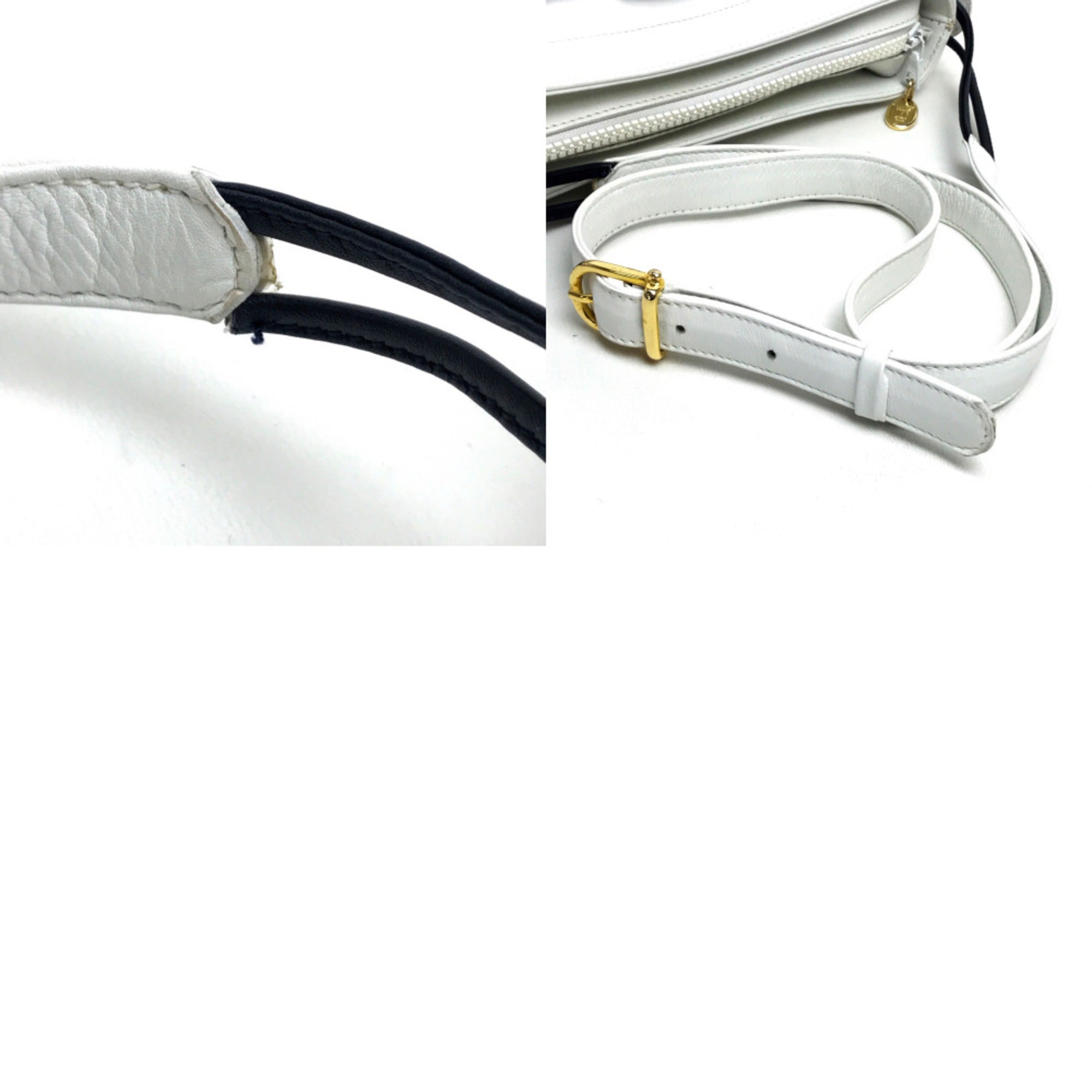 Celine White Leather Shoulder Bag