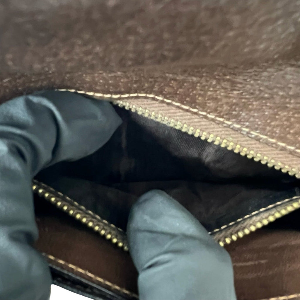 Gucci Brown Green Red Color Leather Pvc Pouch (Pre-Owned)