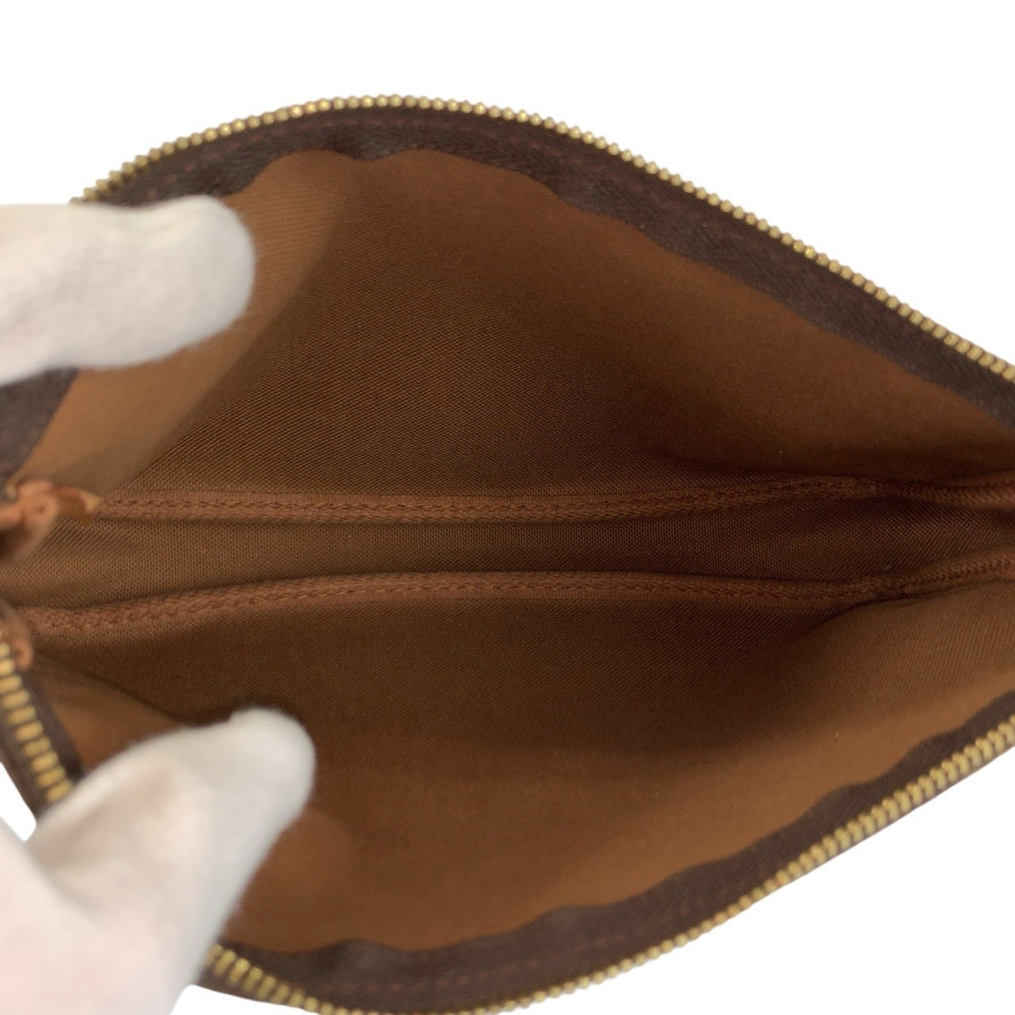 Louis Vuitton Brown Pvc Leather Handbag Pochette Pouch