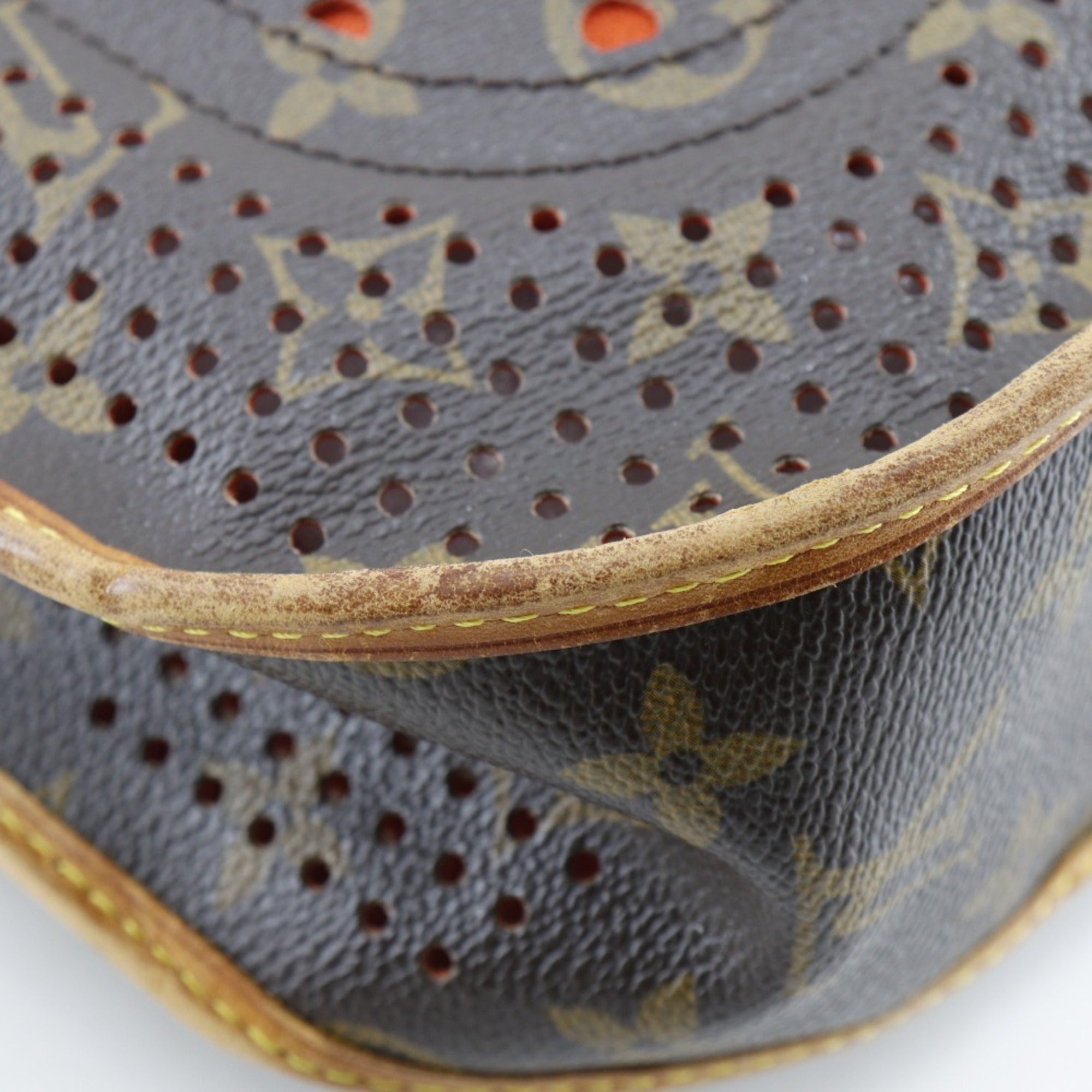 Louis Vuitton Brown Galle Orange Monogram Perforated Shoulder Bag