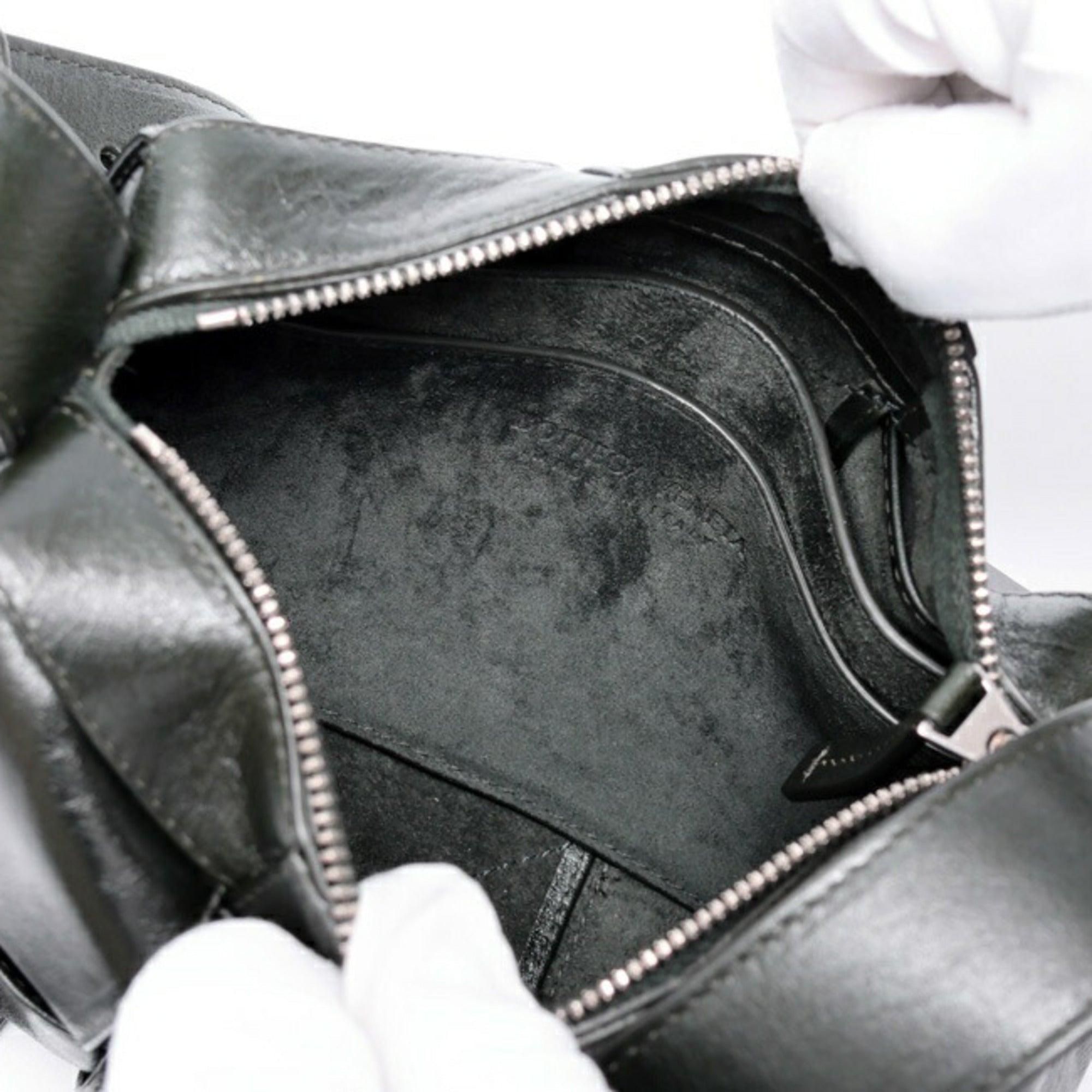 Bottega Veneta Dark Green Leather Shoulder Bag