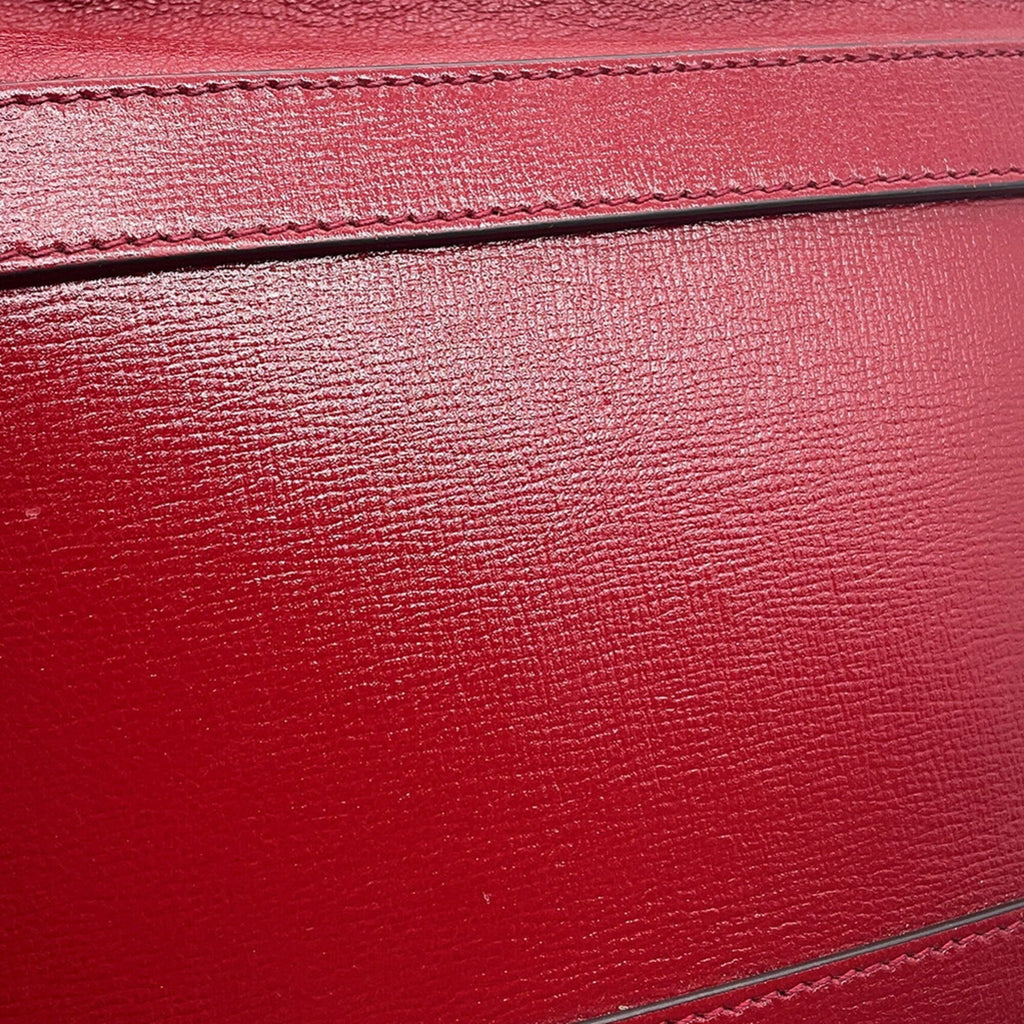 Gucci Horsebit Red Color Leather Handbag Shoulder Bag (Pre-Owned)