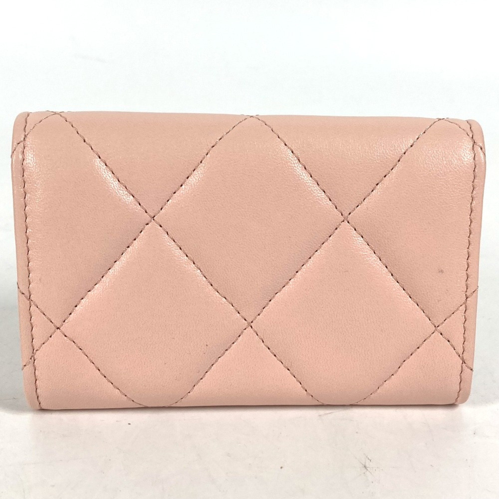 Chanel Pink Leather Coin Purse/Coin Case