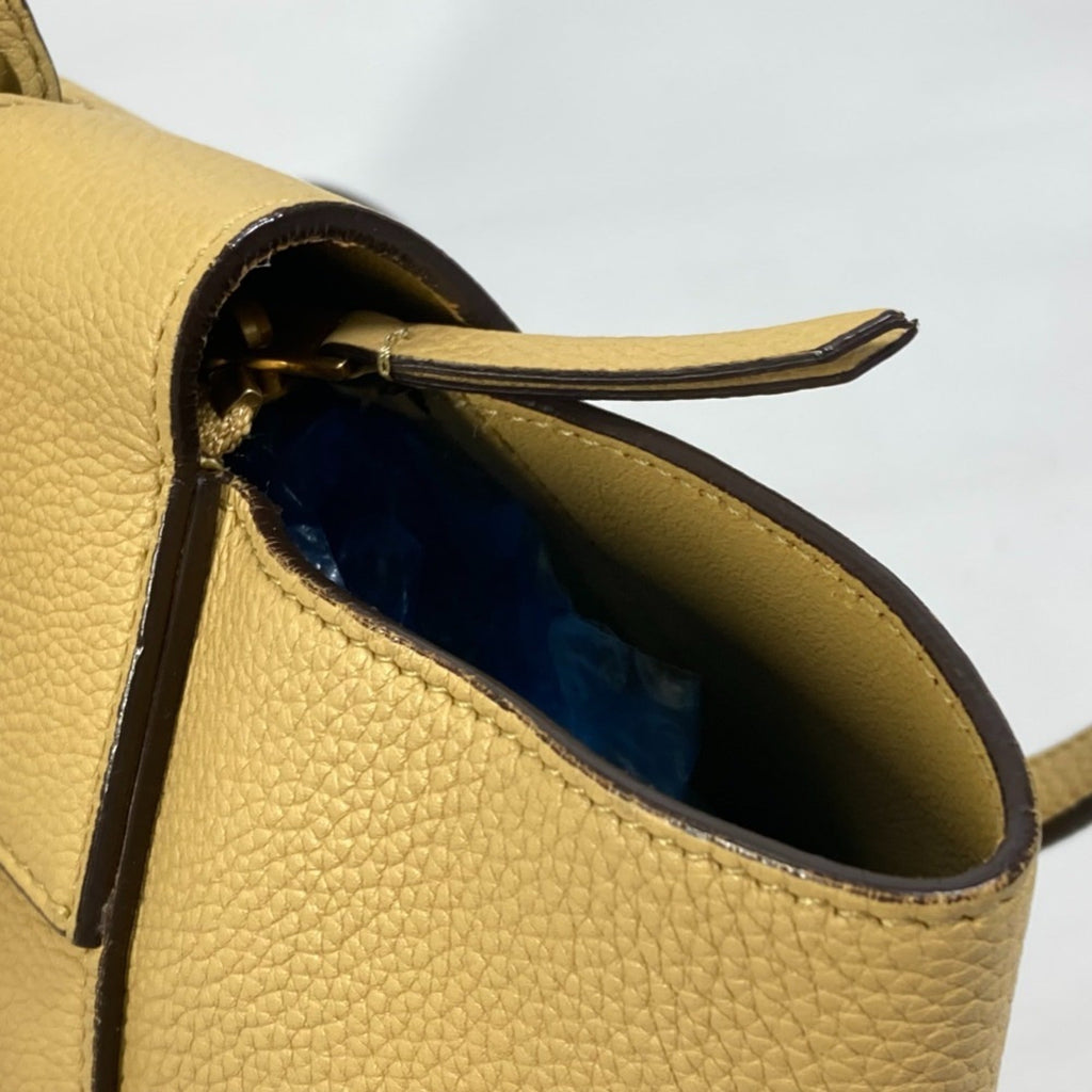 Celine Yellow Leather Shoulder Bag