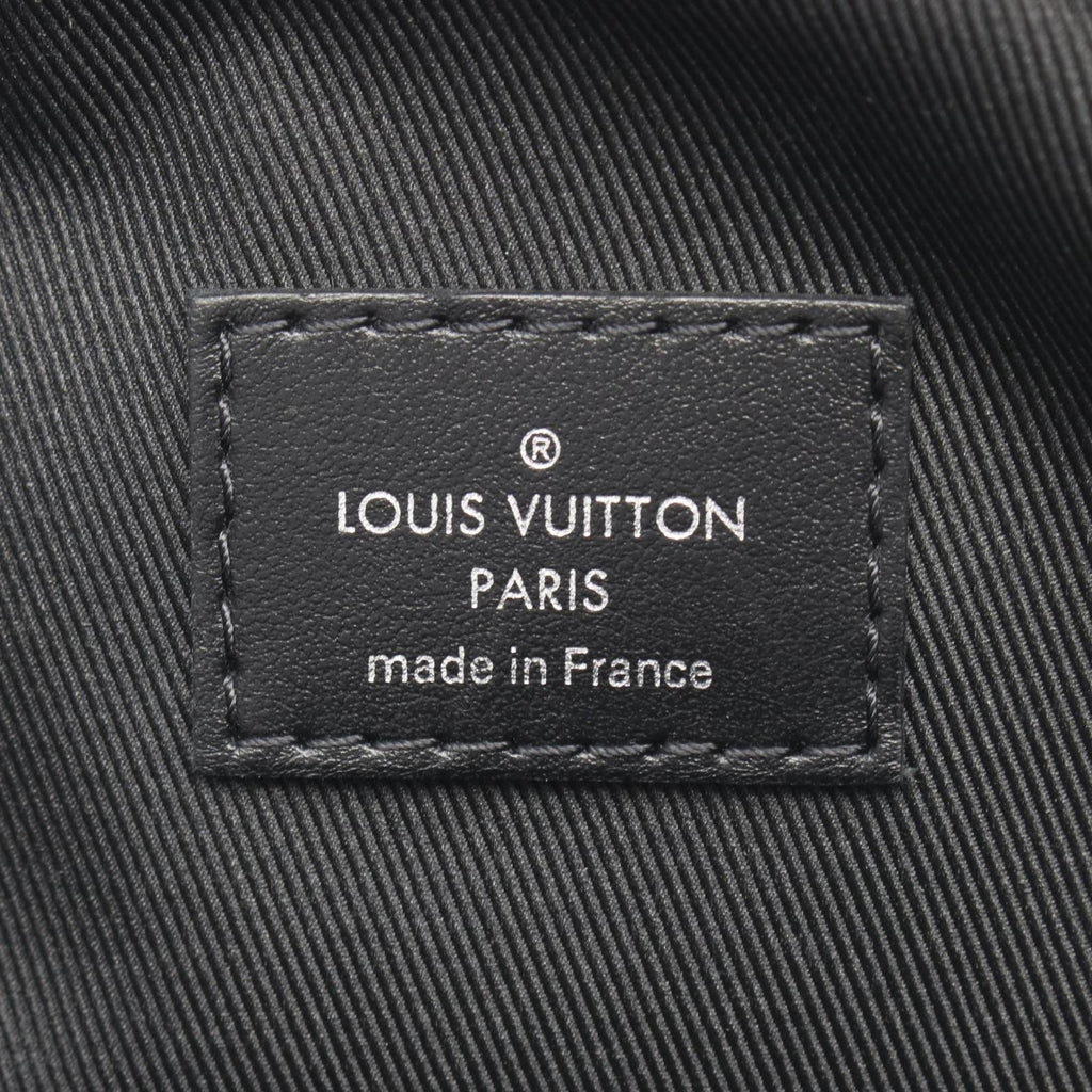 Louis Vuitton Black Brown Coated Canvas Leather Fanny Pack Sling Bag