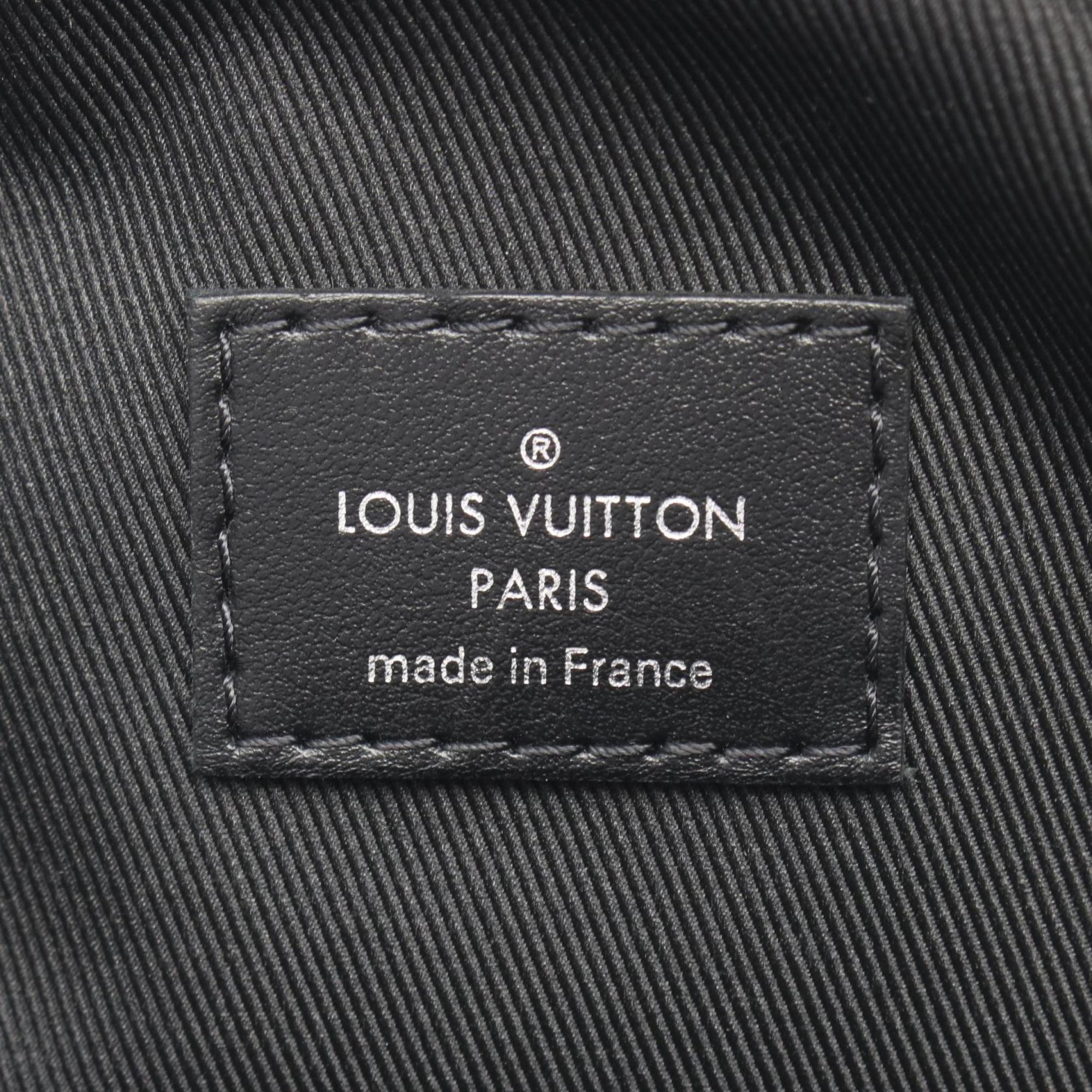 Louis Vuitton Black Brown Coated Canvas Leather Fanny Pack Sling Bag