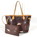 Louis Vuitton Brown Orange Monogram Leather Pouch Shoulder Bag Tote Bag