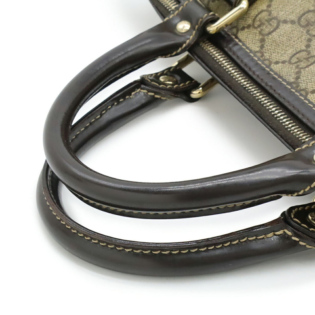 Gucci Beige Dark Brown Gg Supreme Handbag (Pre-Owned)