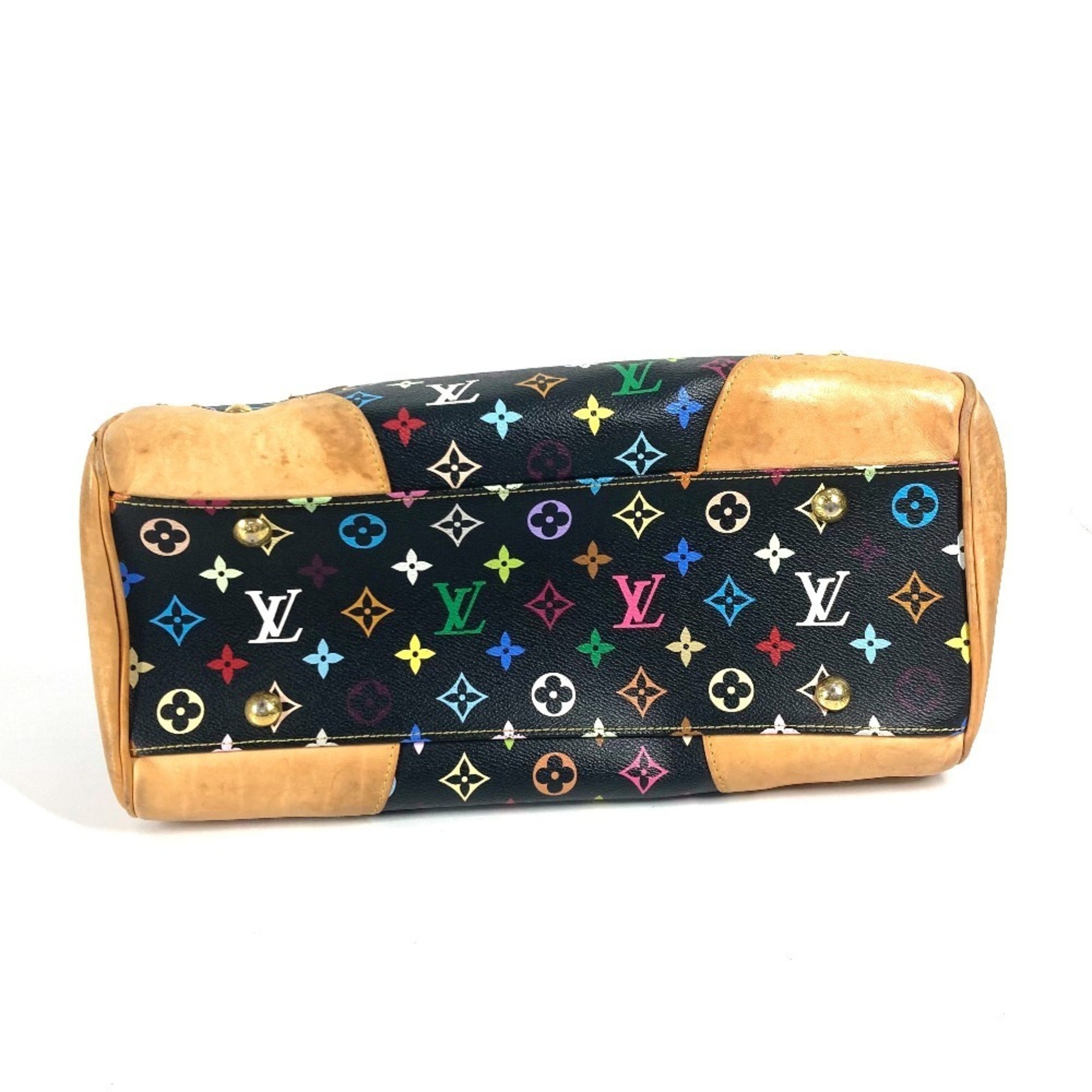 Louis Vuitton Black Multi-Color Noir Monogram Multicolore Canvas Handbag Shoulder Bag Tote Bag