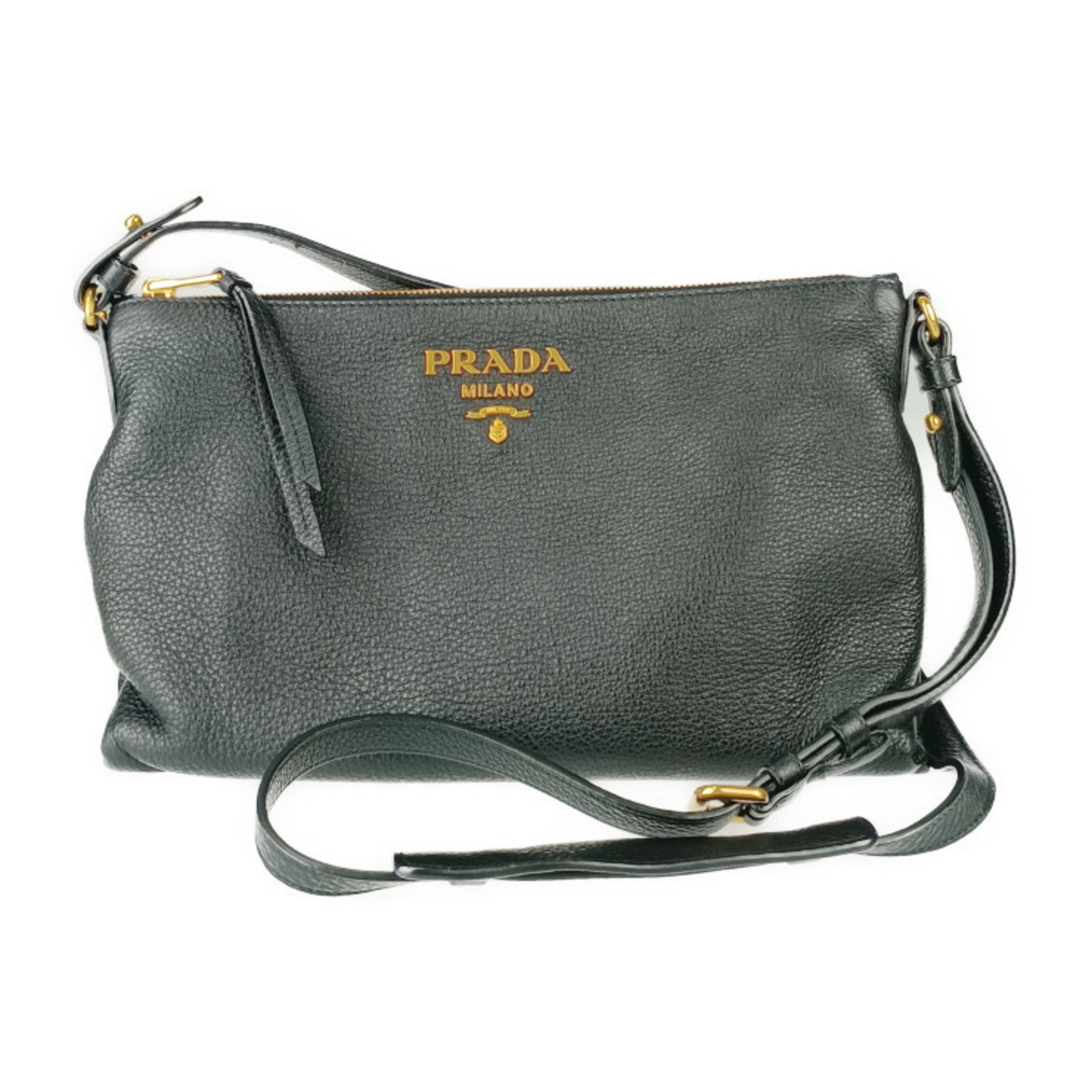Prada Black Vitello Daino Shoulder Bag