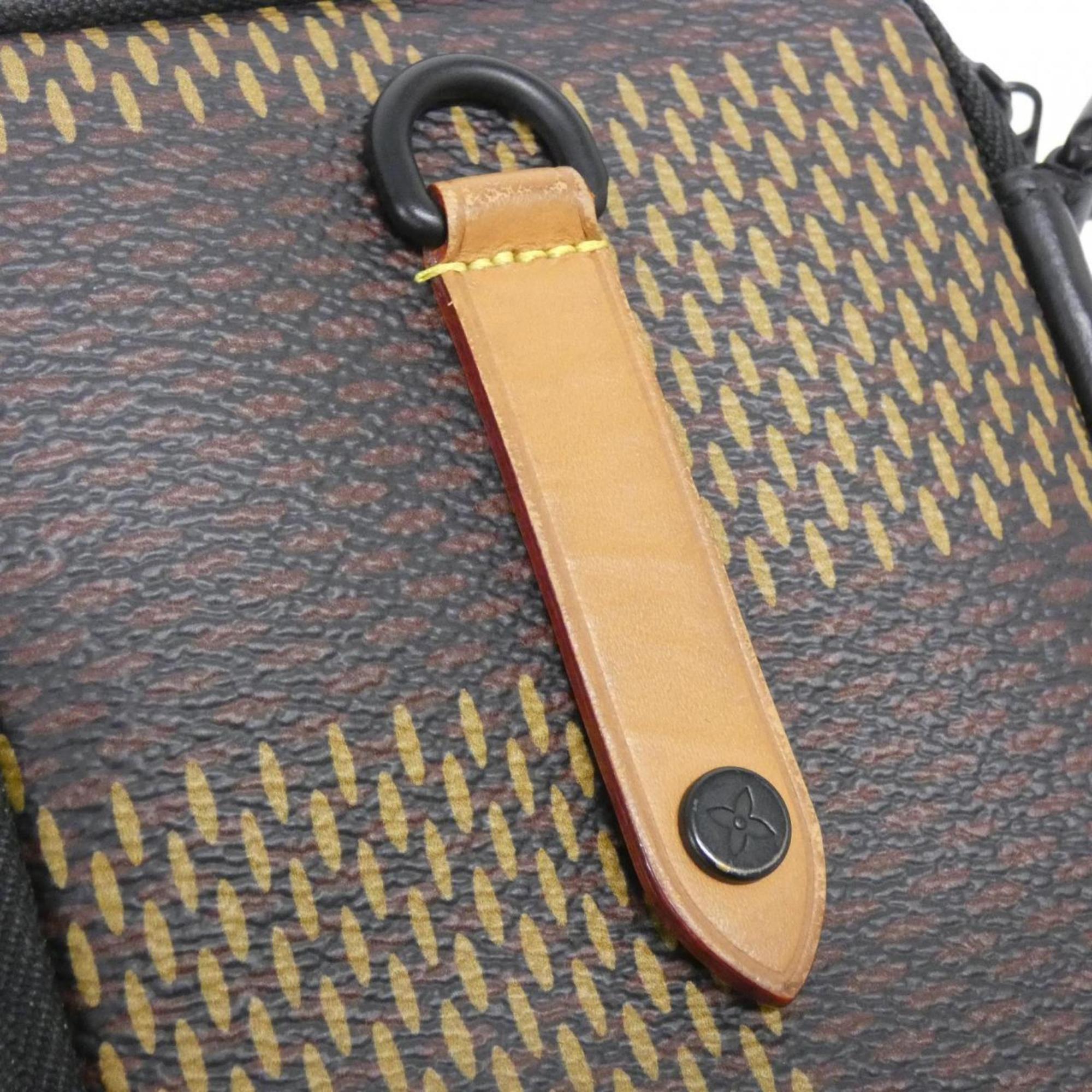 Louis Vuitton Black Brown Coated Canvas Phone Wallet