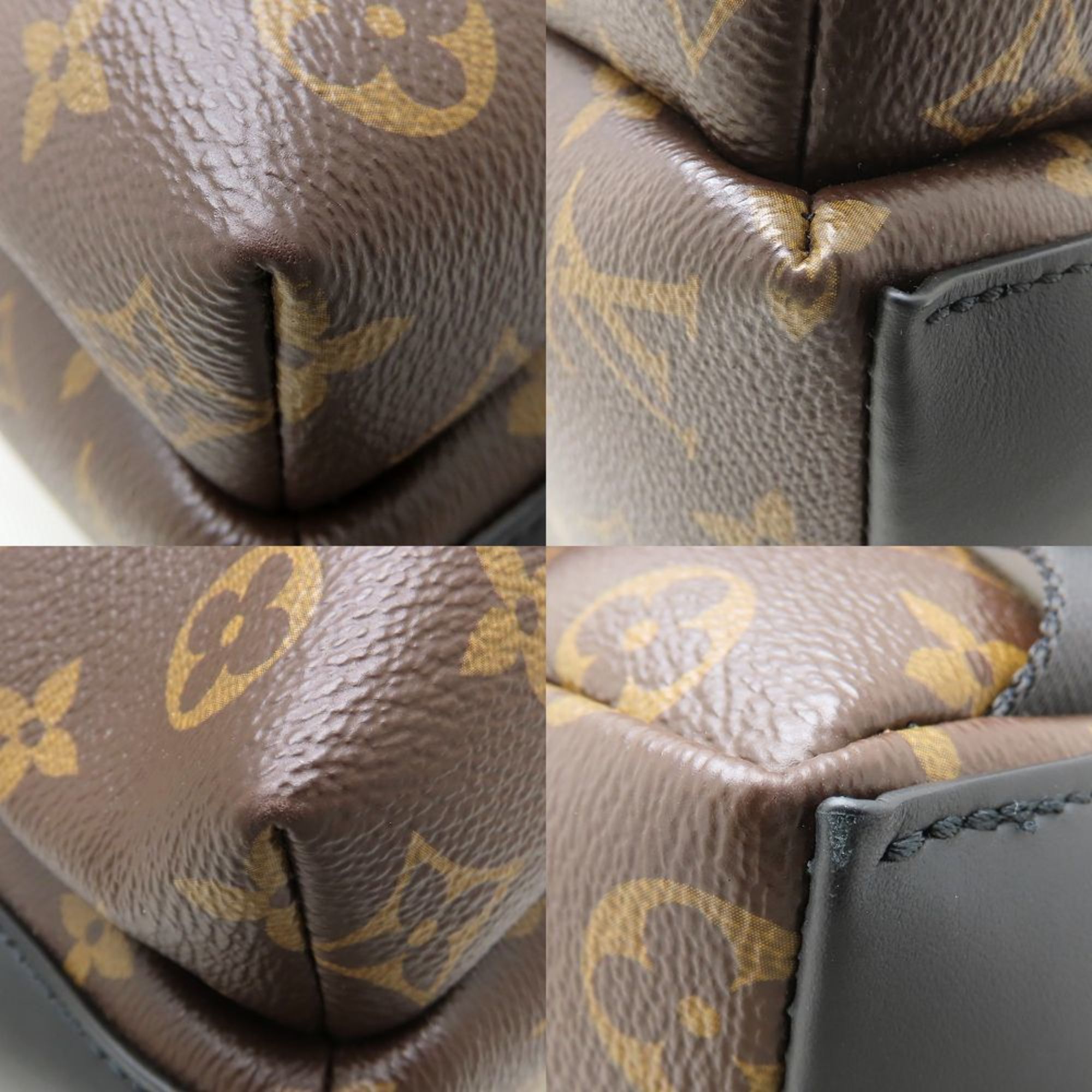 Louis Vuitton Black Brown Canvas Leather Backpack