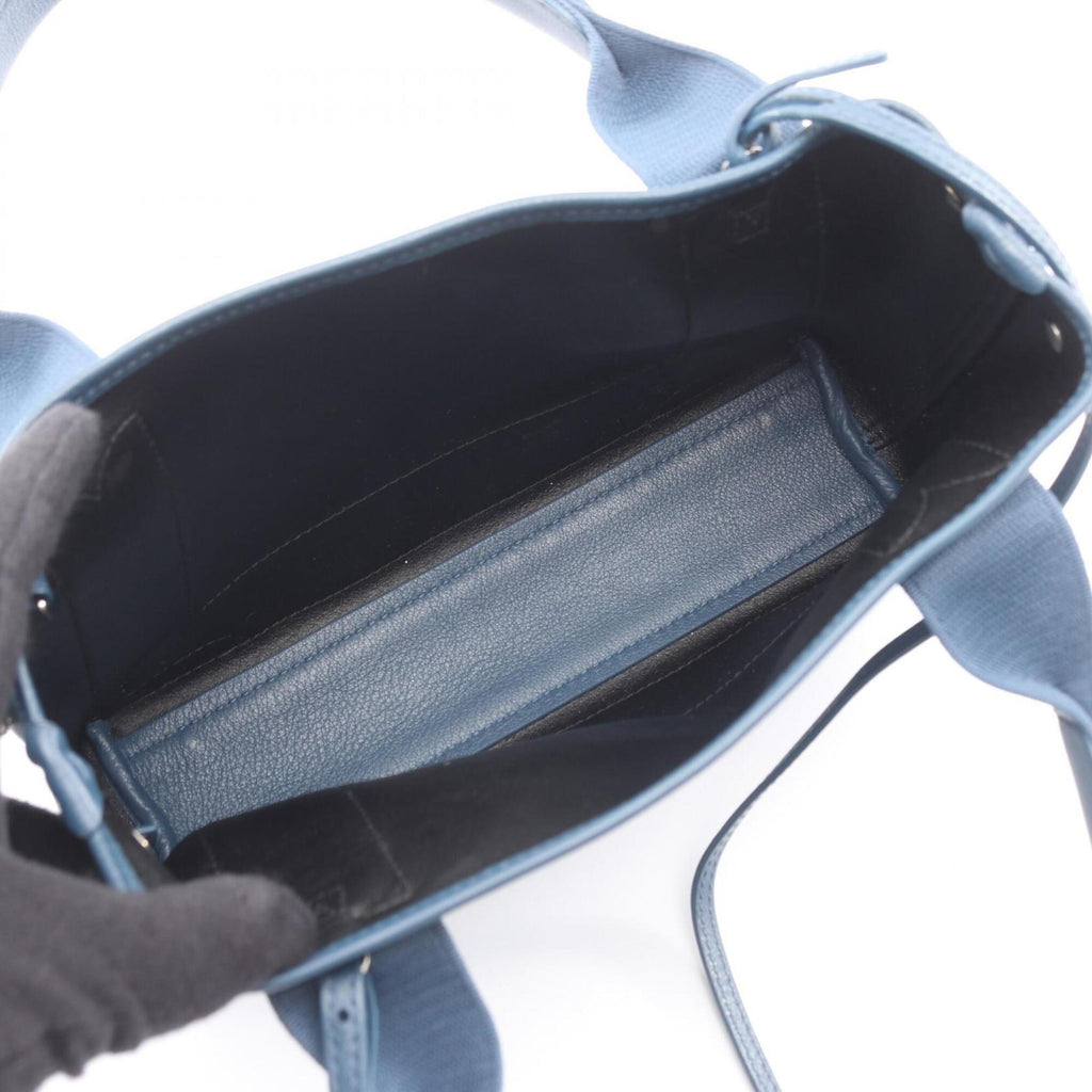Balenciaga Navy Canvas Leather Handbag Pouch