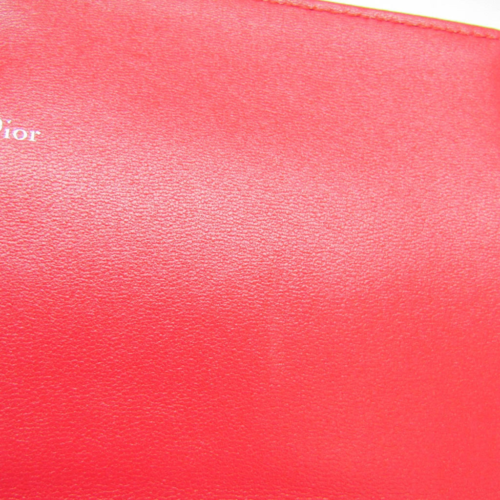 Christian Dior Red Color Leather Chain/Shoulder Wallet (Pre-Owned)
