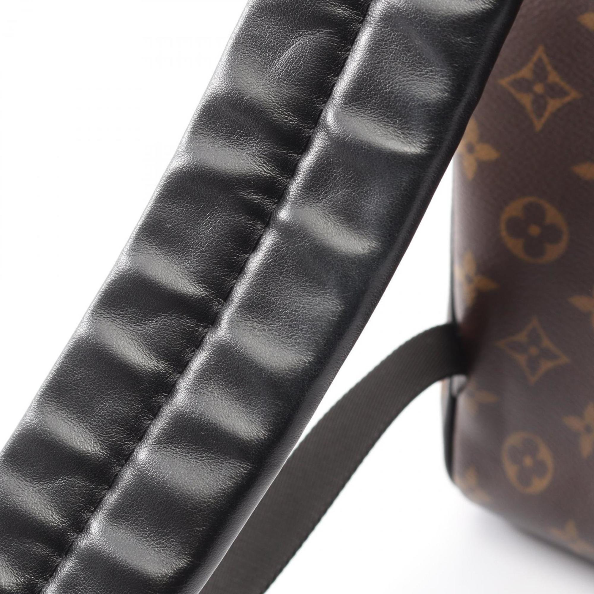 Louis Vuitton Black Brown Monogram Macassar Coated Canvas Leather Backpack