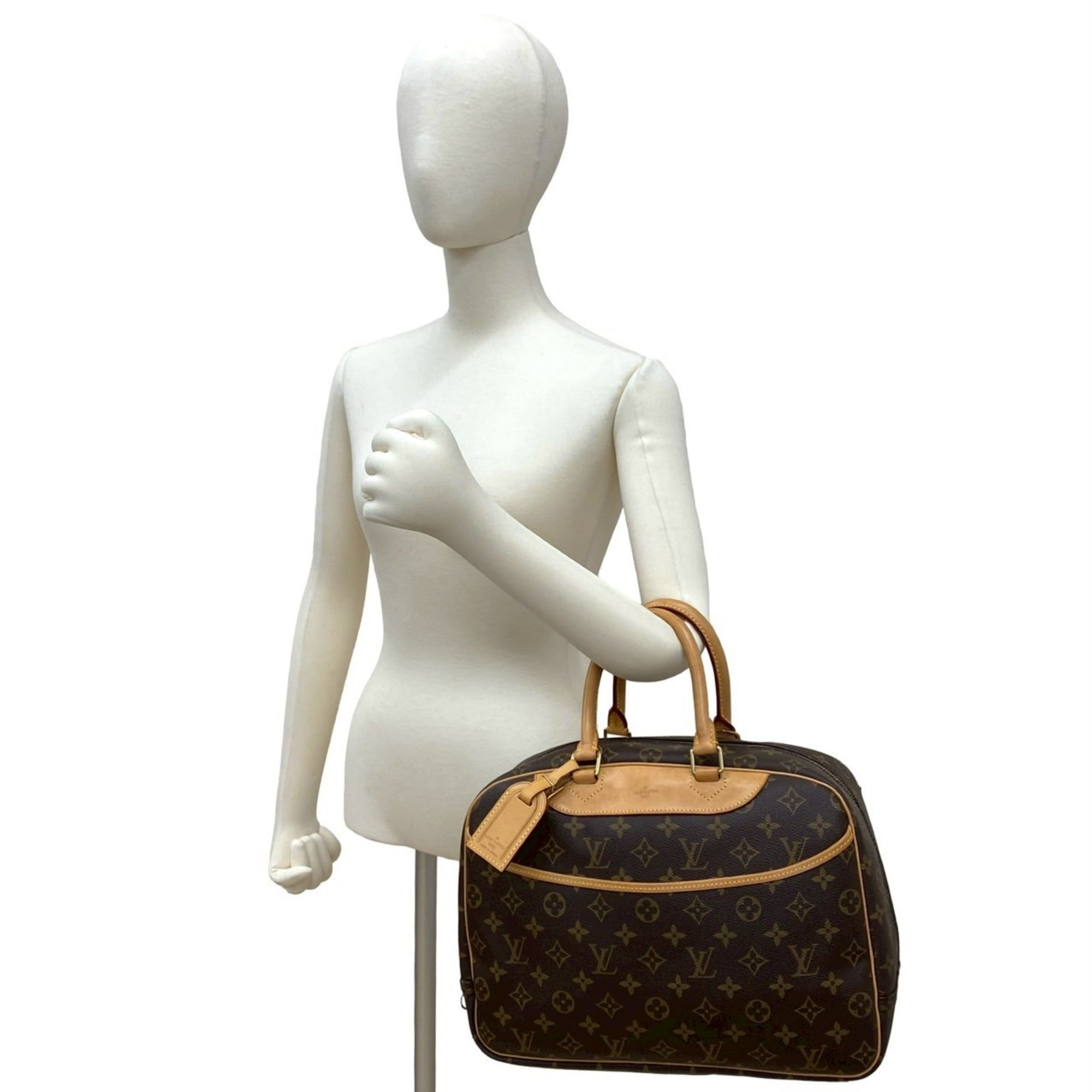 Louis Vuitton Brown Leather Pvc Boston Bag Handbag