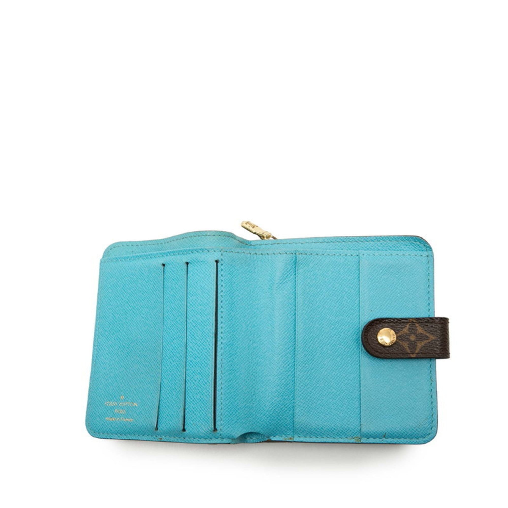 Louis Vuitton Blue Brown Monogram Pvc Leather Wallet