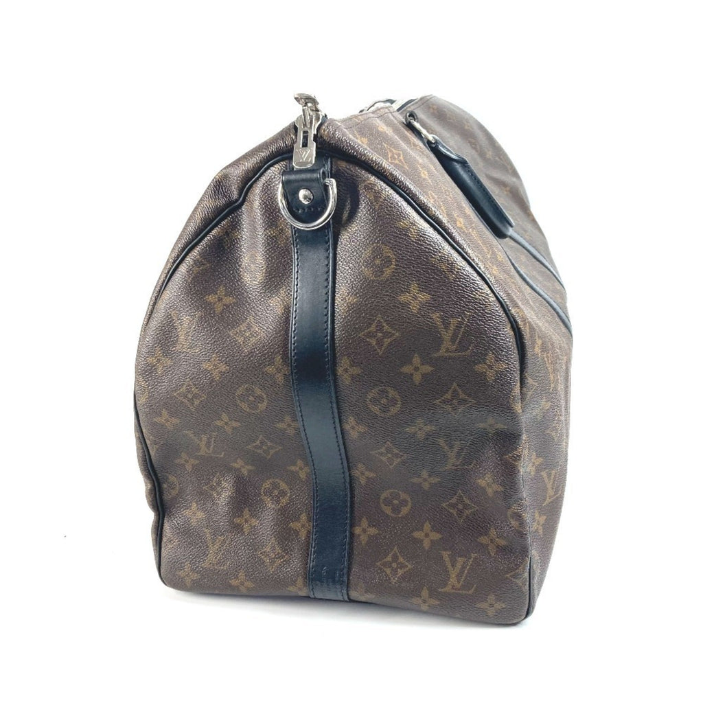Louis Vuitton Monogram Macassar Black Brown Boston Bag Shoulder Bag