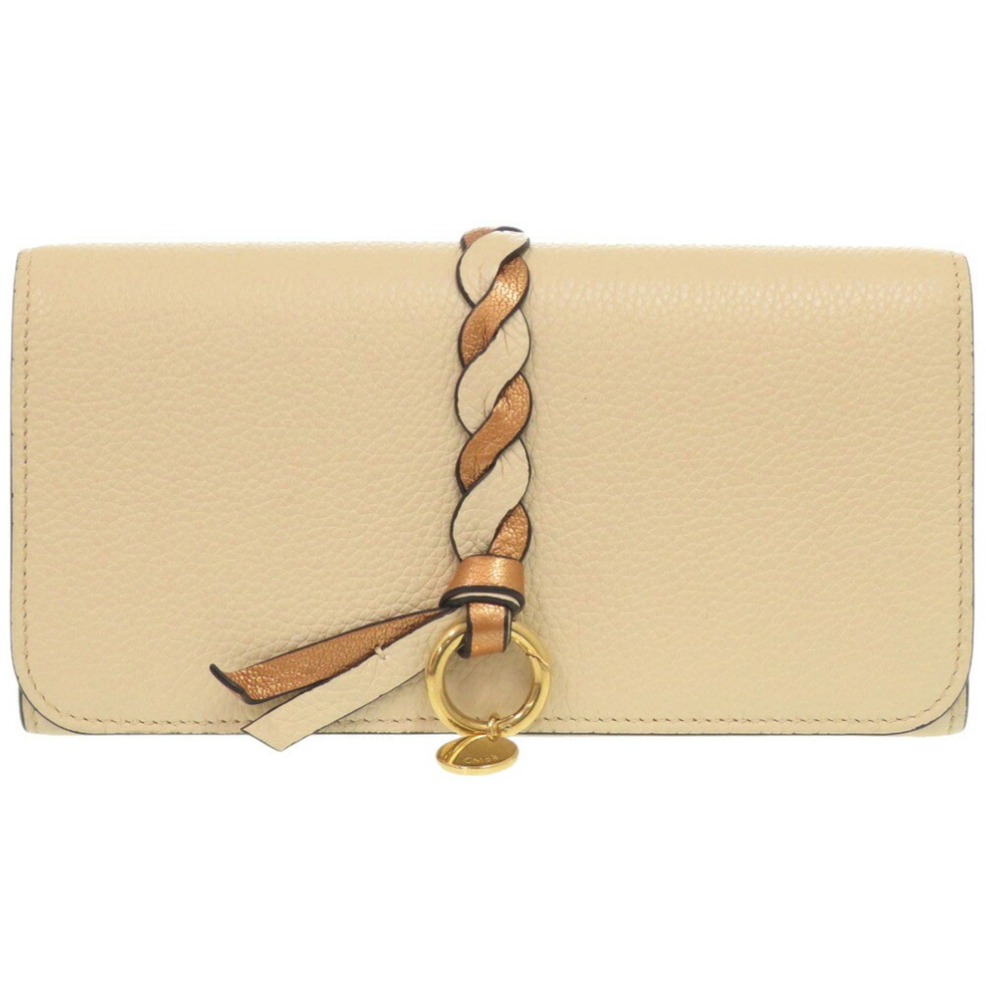 Chloé Beige Leather Long Wallet (Bi-Fold) (Pre-Owned)